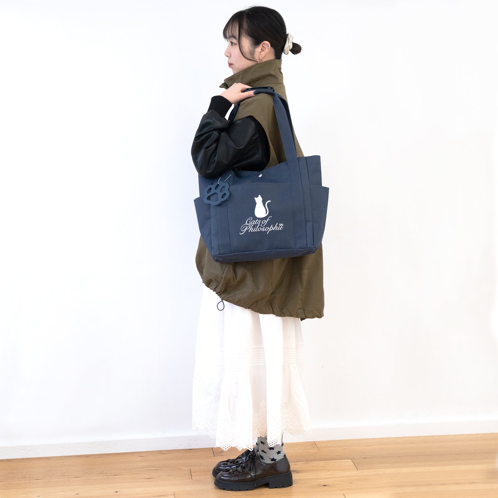 Rescue Cat Charity Logo Tote Bag / Navy