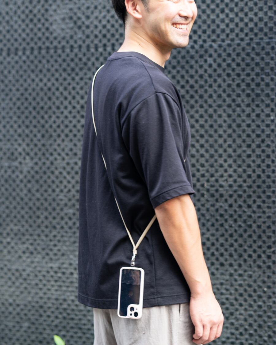 【おつとめ品セール】レザースマホストラップ(+ホルダー)シルバー金具 /134cm