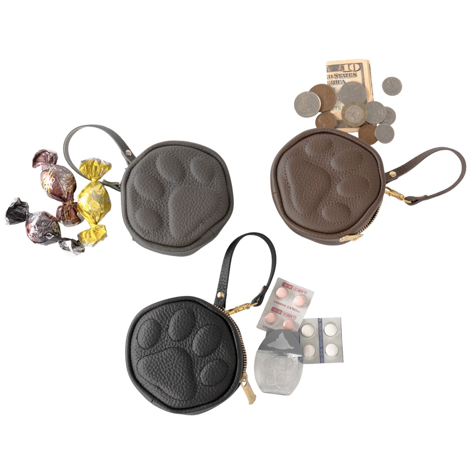 PAWチャームポーチ キュイール マッシュ / チョコ