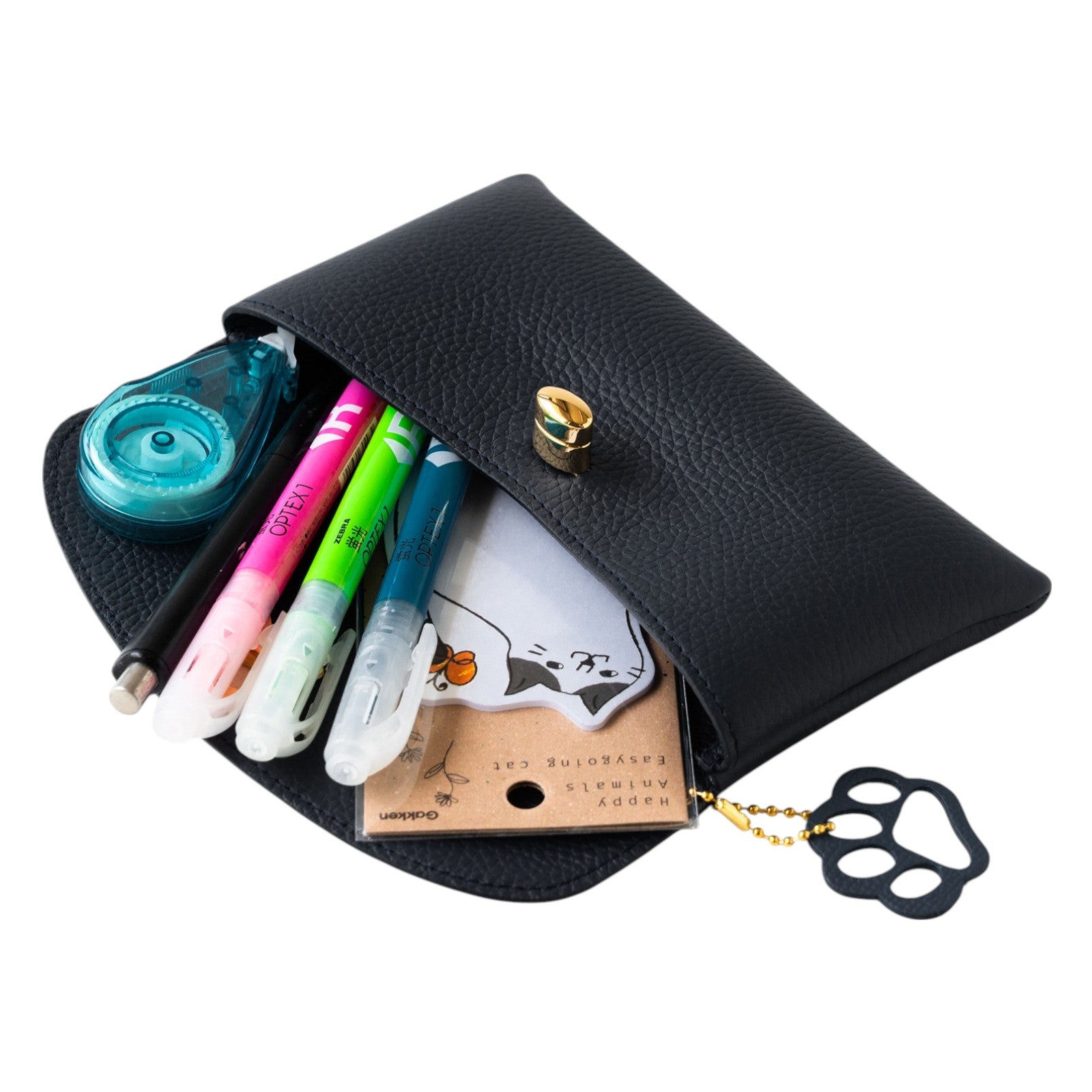 Frunya Pouch L Cuir Mache / Bleu Nuit