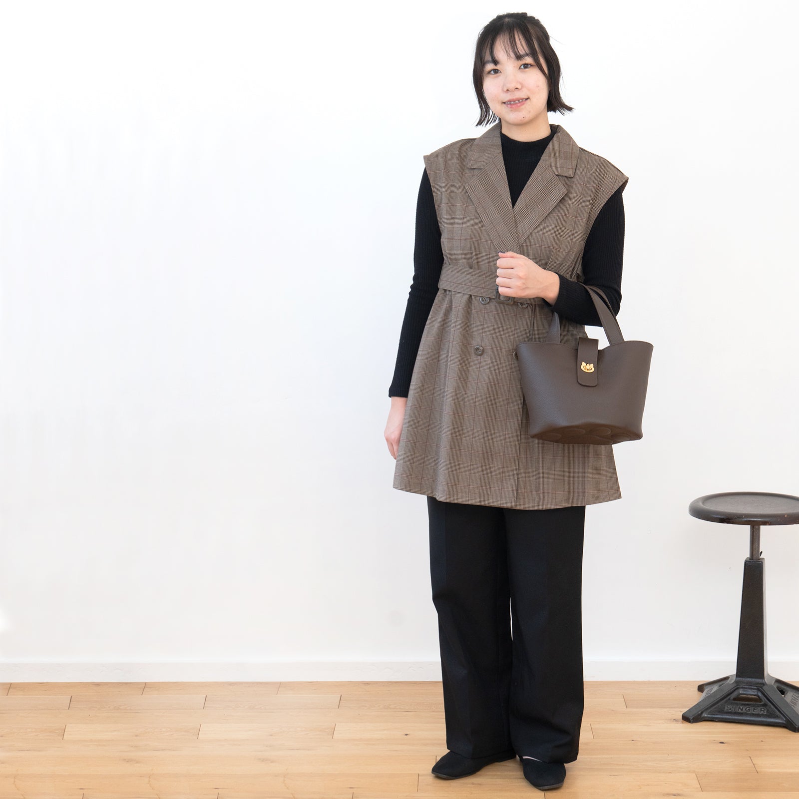 PAW Cuir Mache Bucket Bag in Chocolate