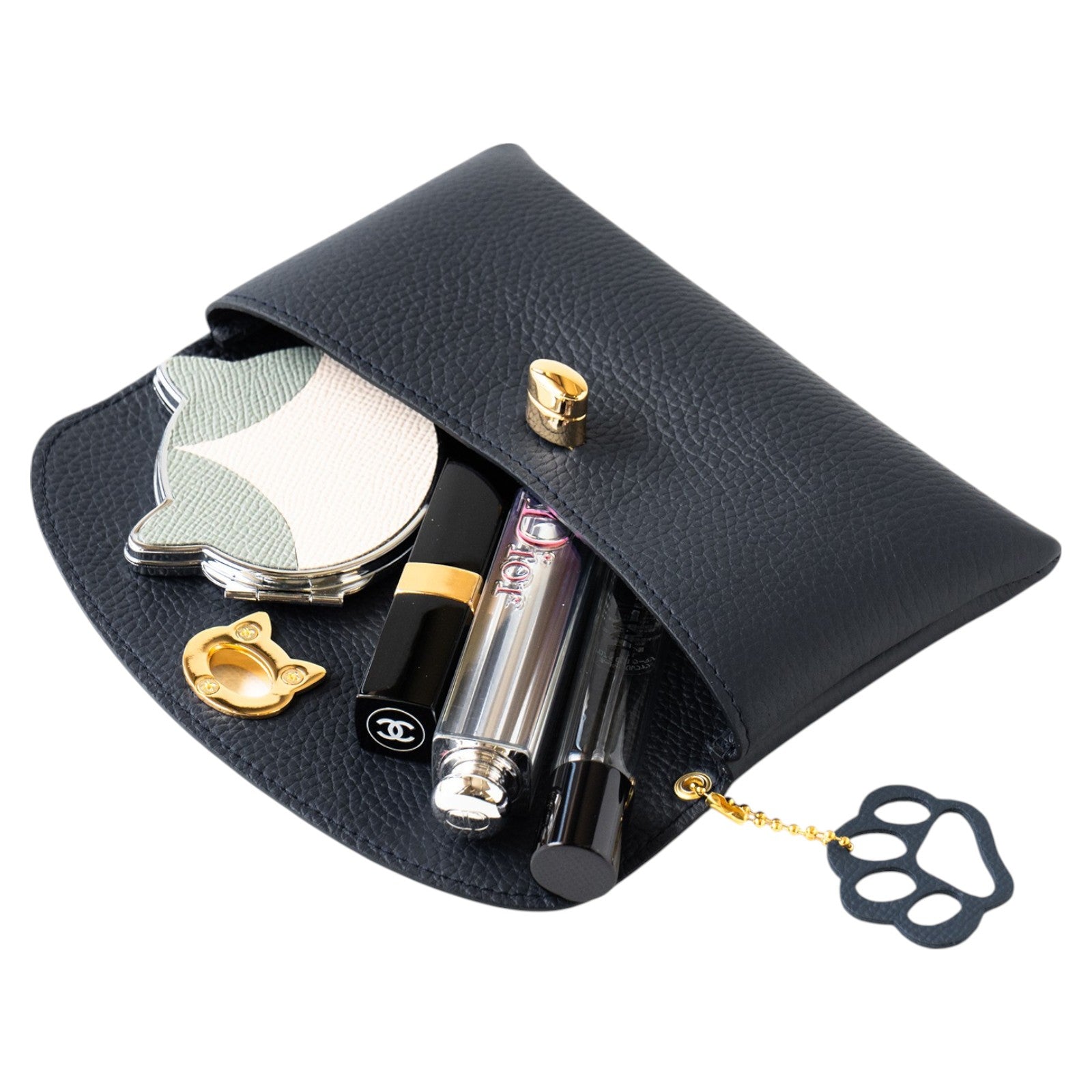 Frunya Pouch L Cuir Mache / Bleu Nuit