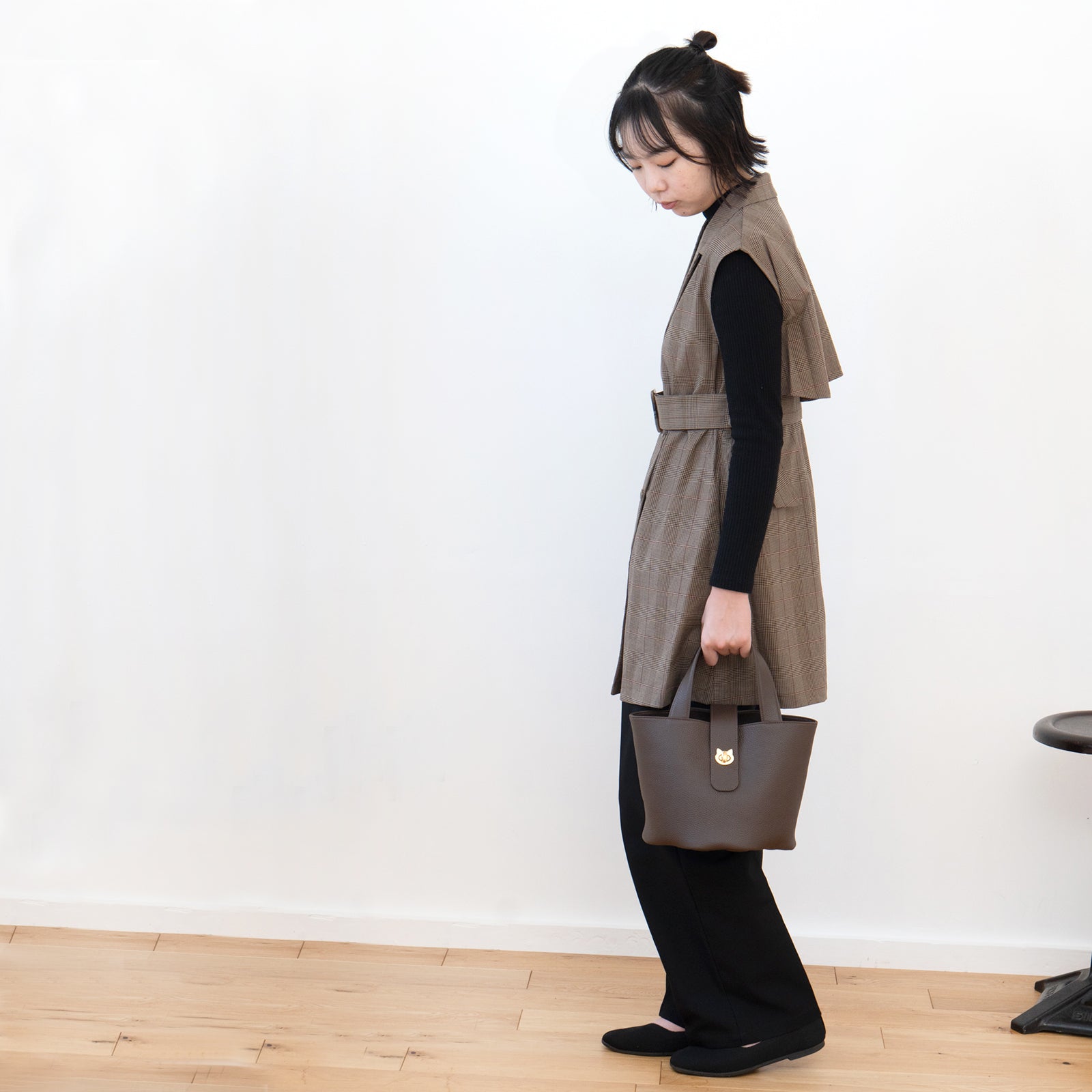 PAW Cuir Mache Bucket Bag in Chocolate