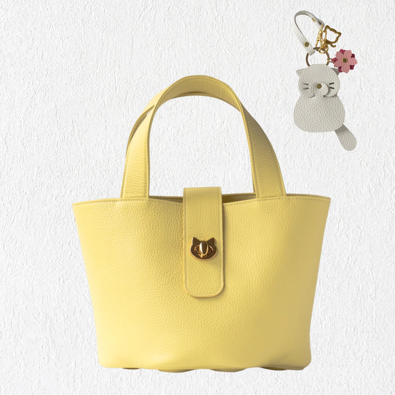 【3/20(金)20:00~ 数量限定】【さくらねこの日特別SET】バケットバッグ PAW (パウ) さくらねこチャームSET / ジョーヌプッサン