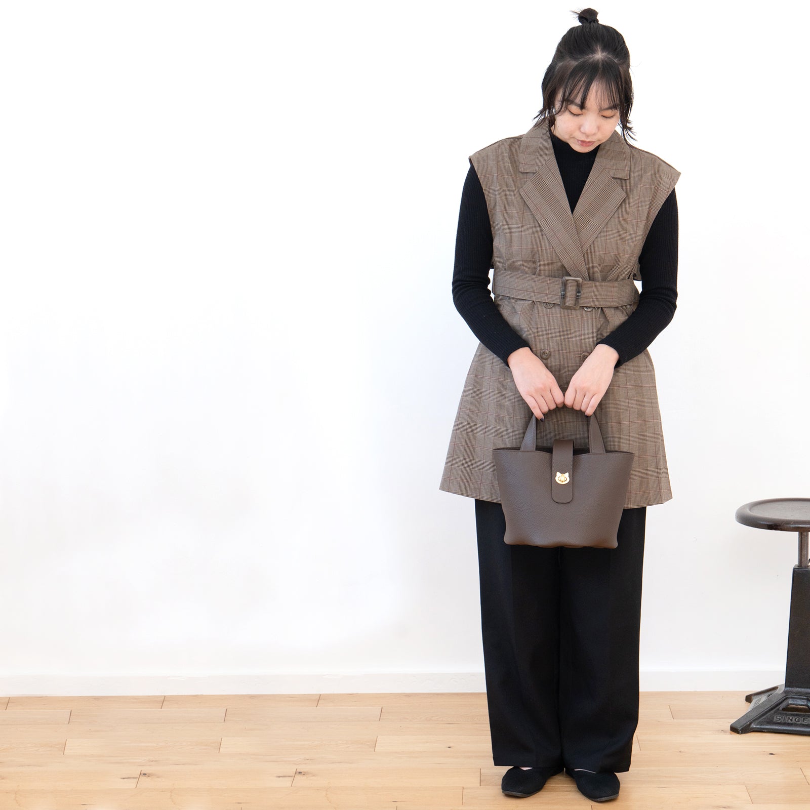 PAW Cuir Mache Bucket Bag in Chocolate