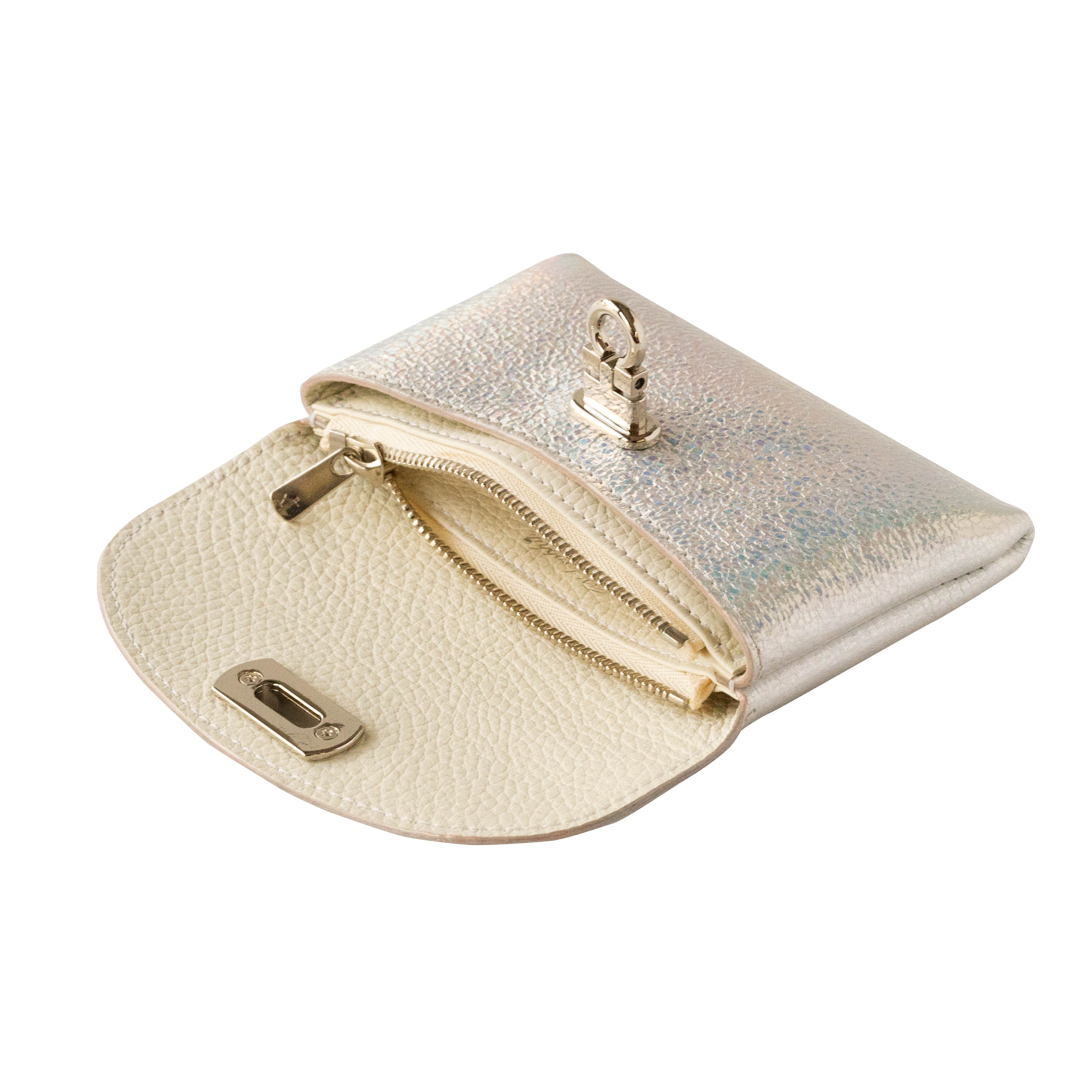 Leather flap middle wallet / Prism leather