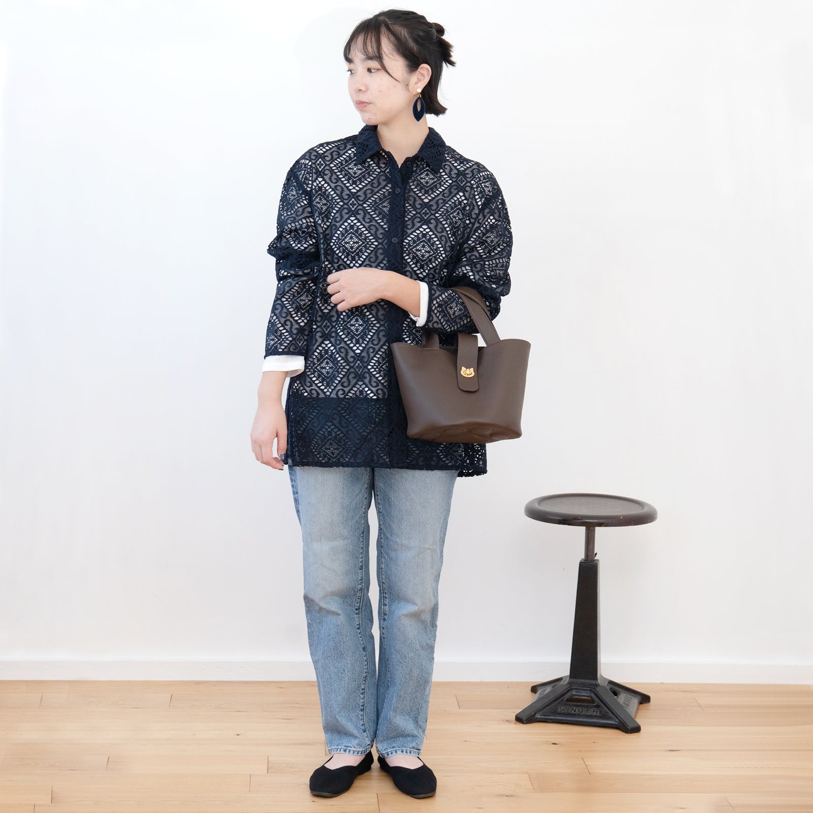 バケットバッグ PAW (パウ) キュイール・マッシュ / チョコ