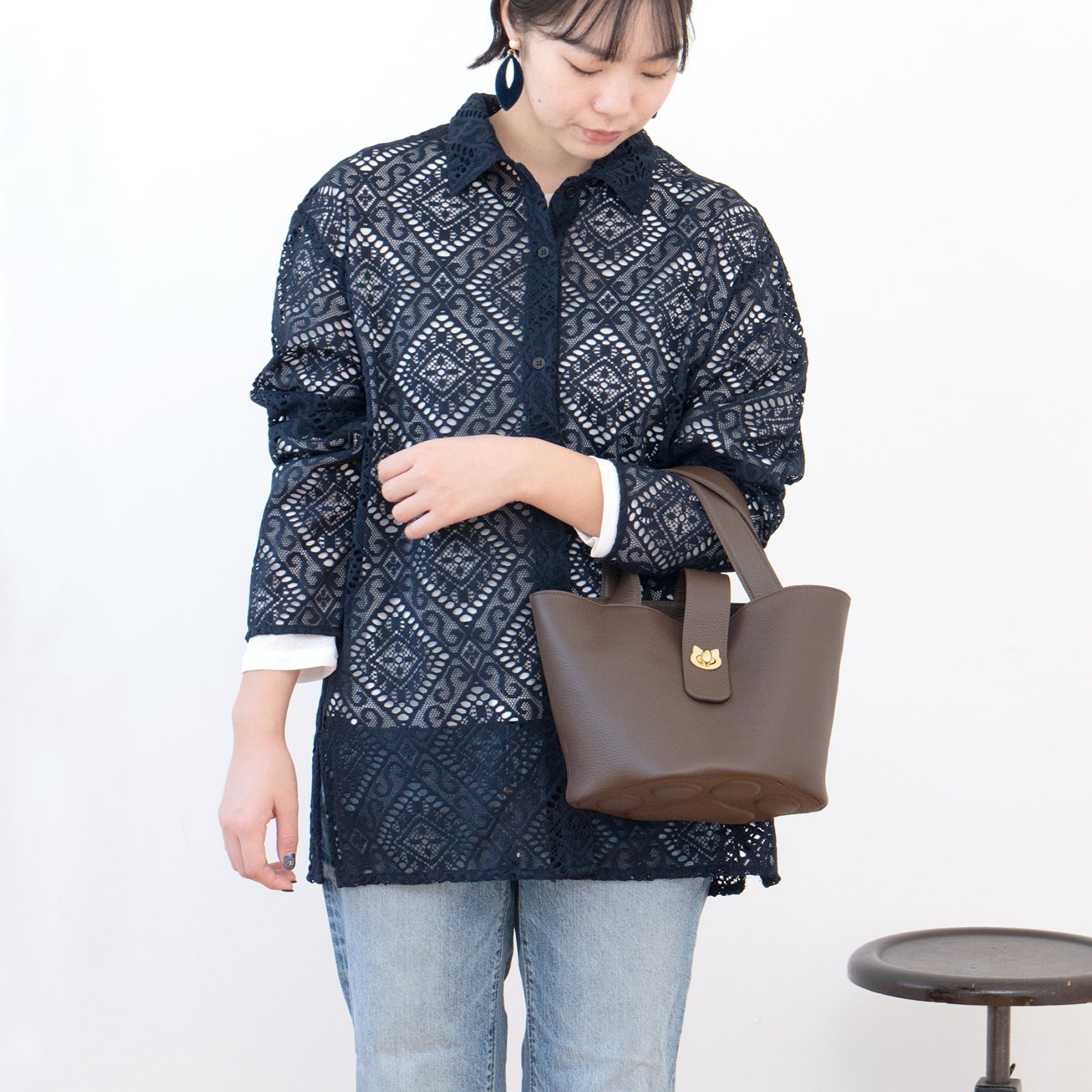 PAW Cuir Mache Bucket Bag in Chocolate