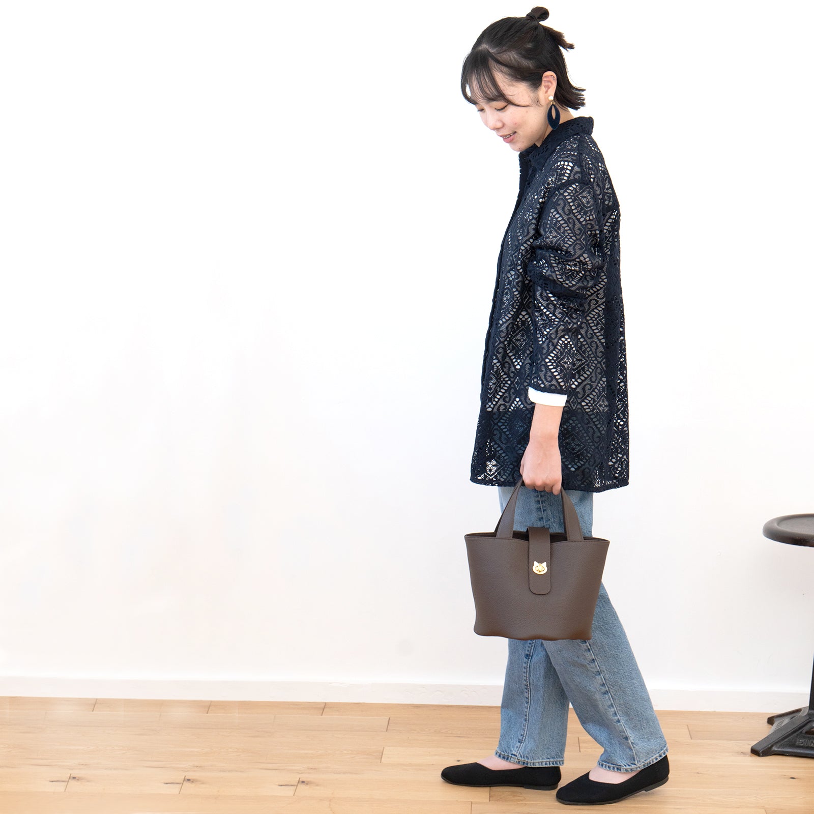 PAW Cuir Mache Bucket Bag in Chocolate