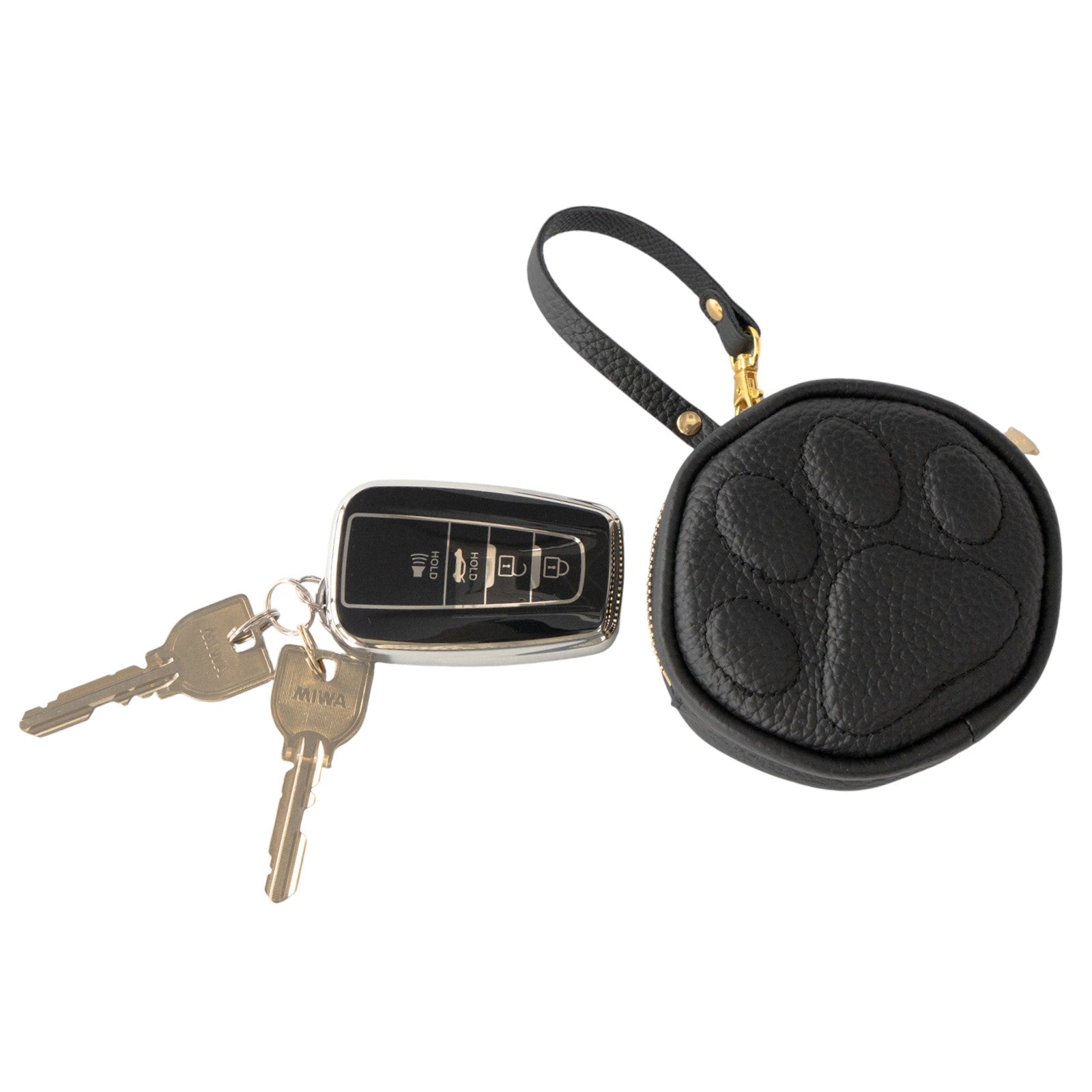 PAWチャームポーチ キュイール マッシュ / ブラック