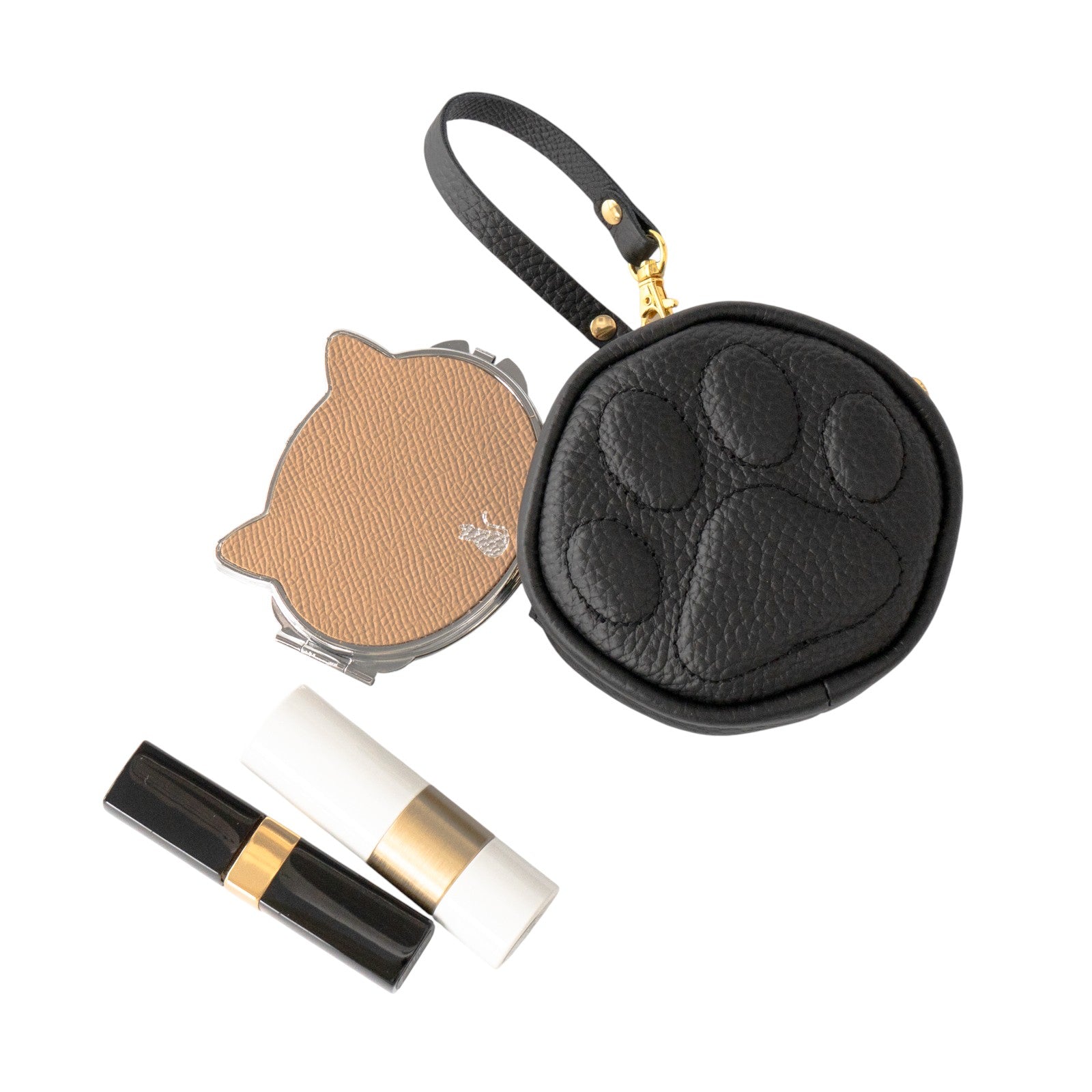 PAWチャームポーチ キュイール マッシュ / ブラック