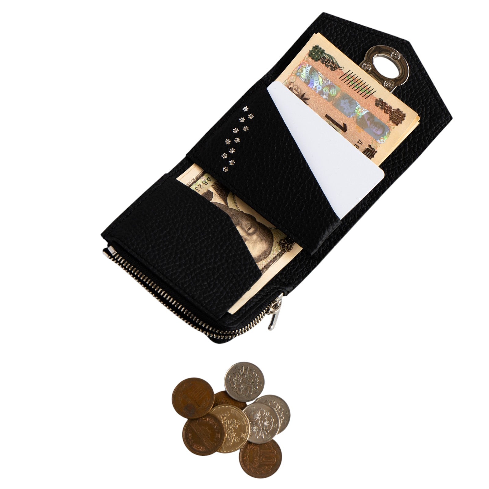 Handy Wallet Nyapera Cuir Mache / Black