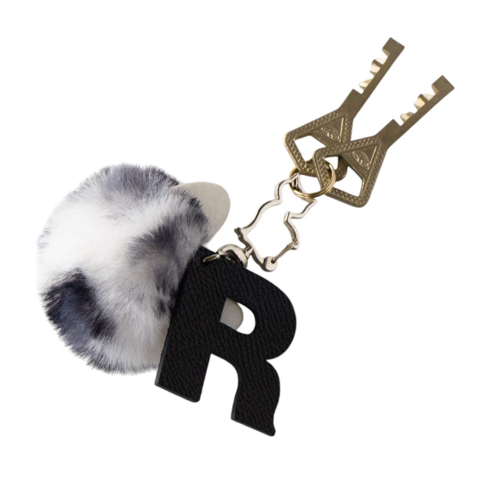 Fluffy Initial Meow Holder / Black