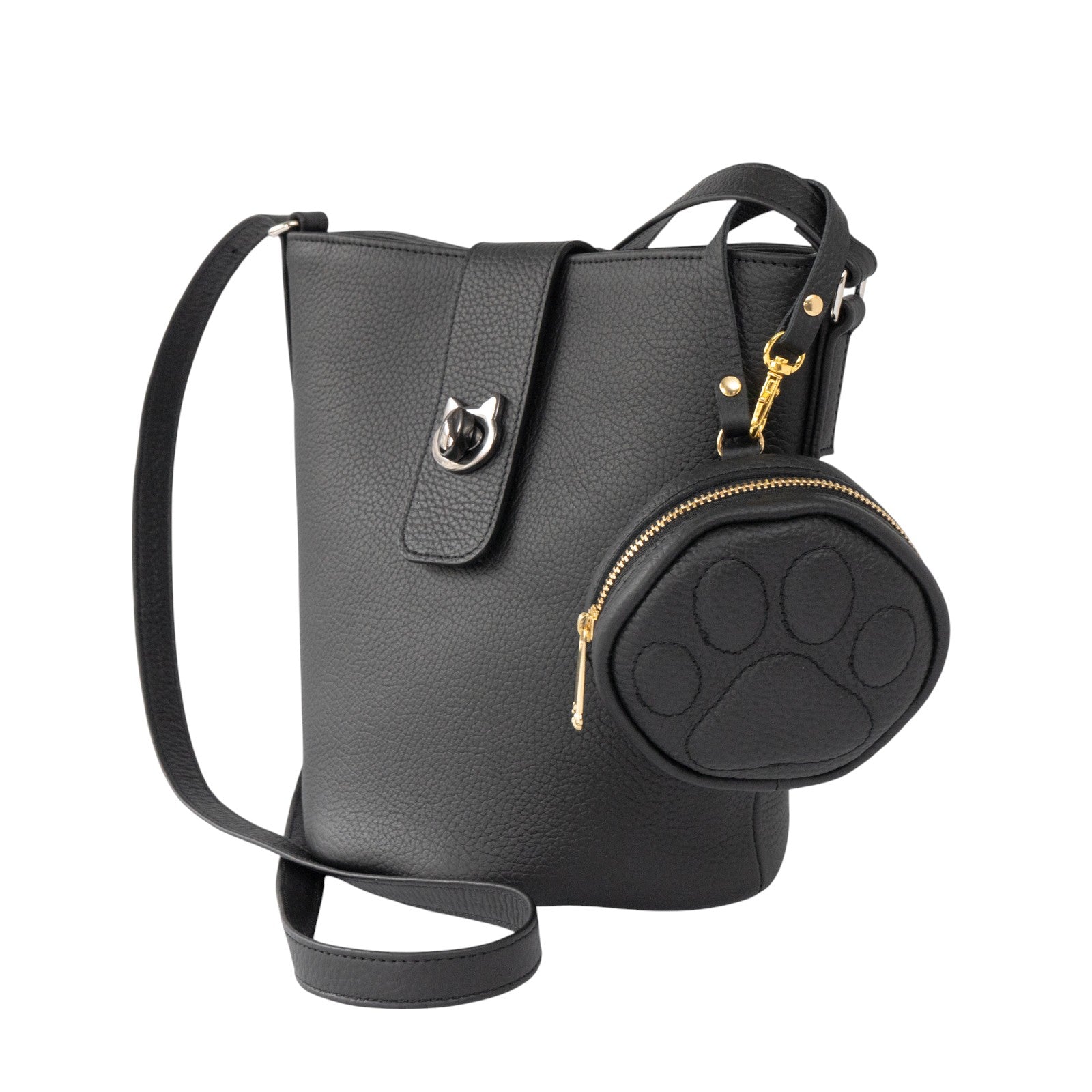 PAWチャームポーチ キュイール マッシュ / ブラック