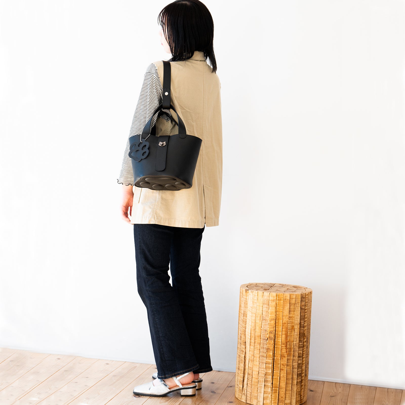 Baguette Bag PAW Cuir Mache / Black