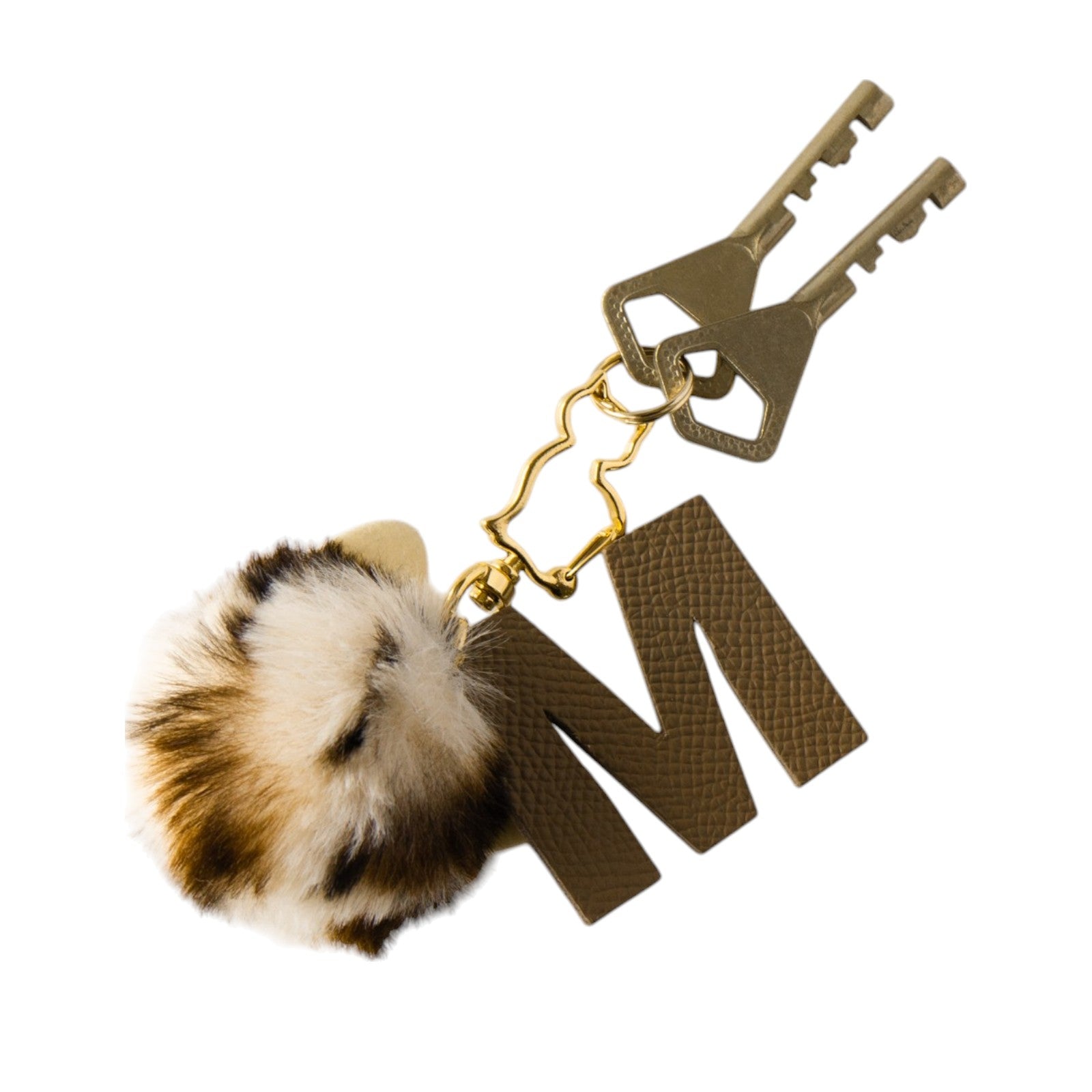 Fluffy Initial Meow Holder / Etoupe