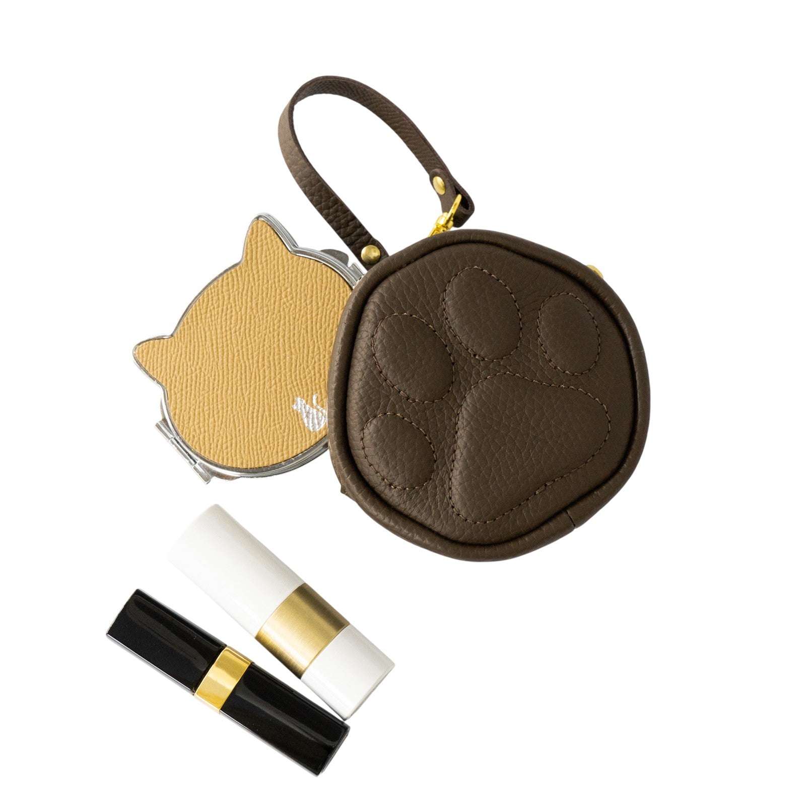 PAWチャームポーチ キュイール マッシュ / チョコ