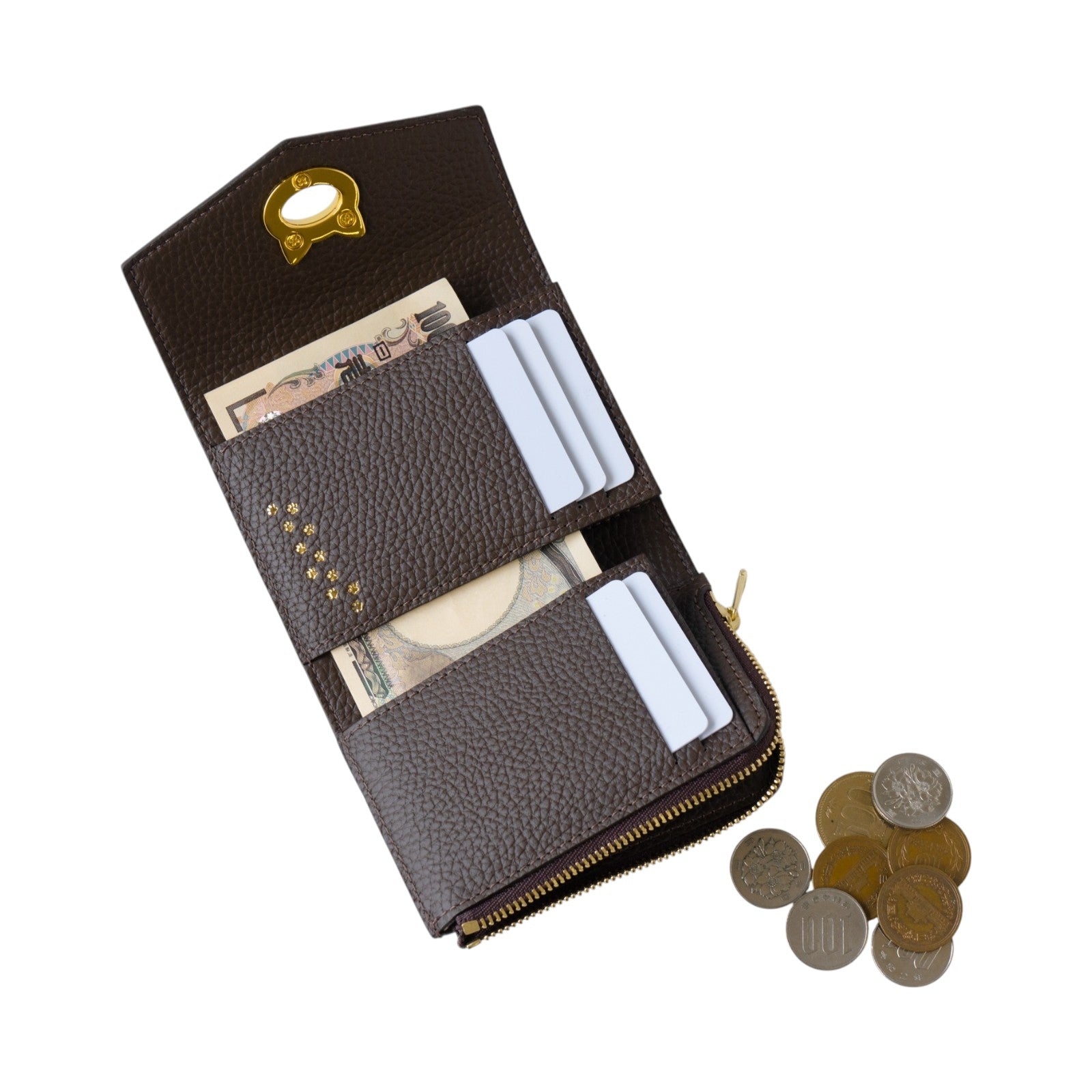 Handy Wallet Nyapera Grande Cuir Mache / Chocolate