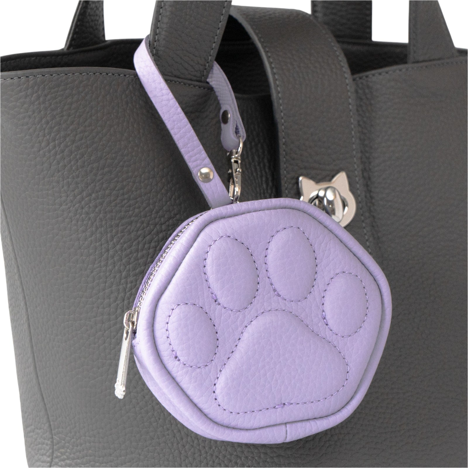 PAWチャームポーチ キュイール マッシュ / ラベンダー