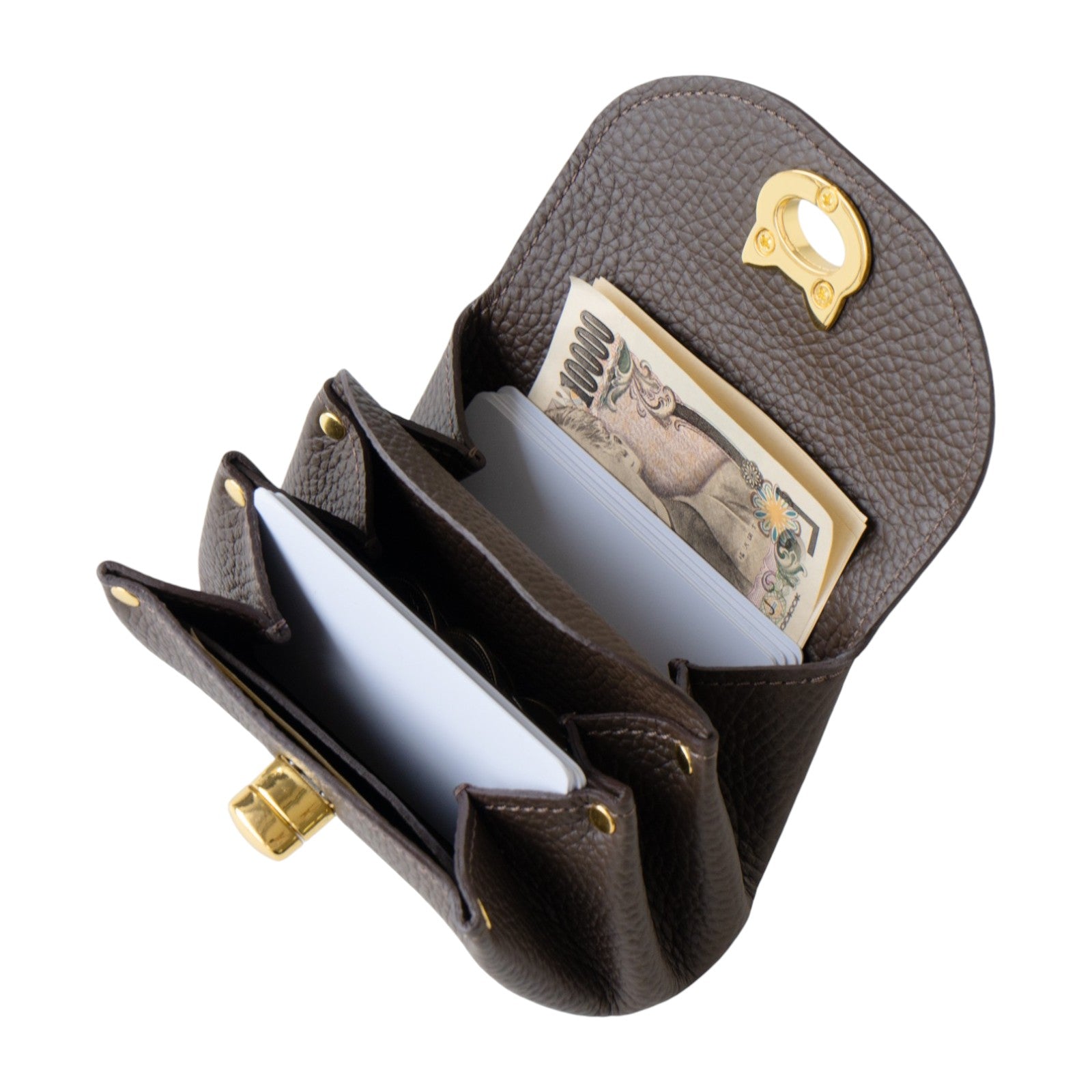 Shell Wallet CAT Cuir Mache / Chocolate