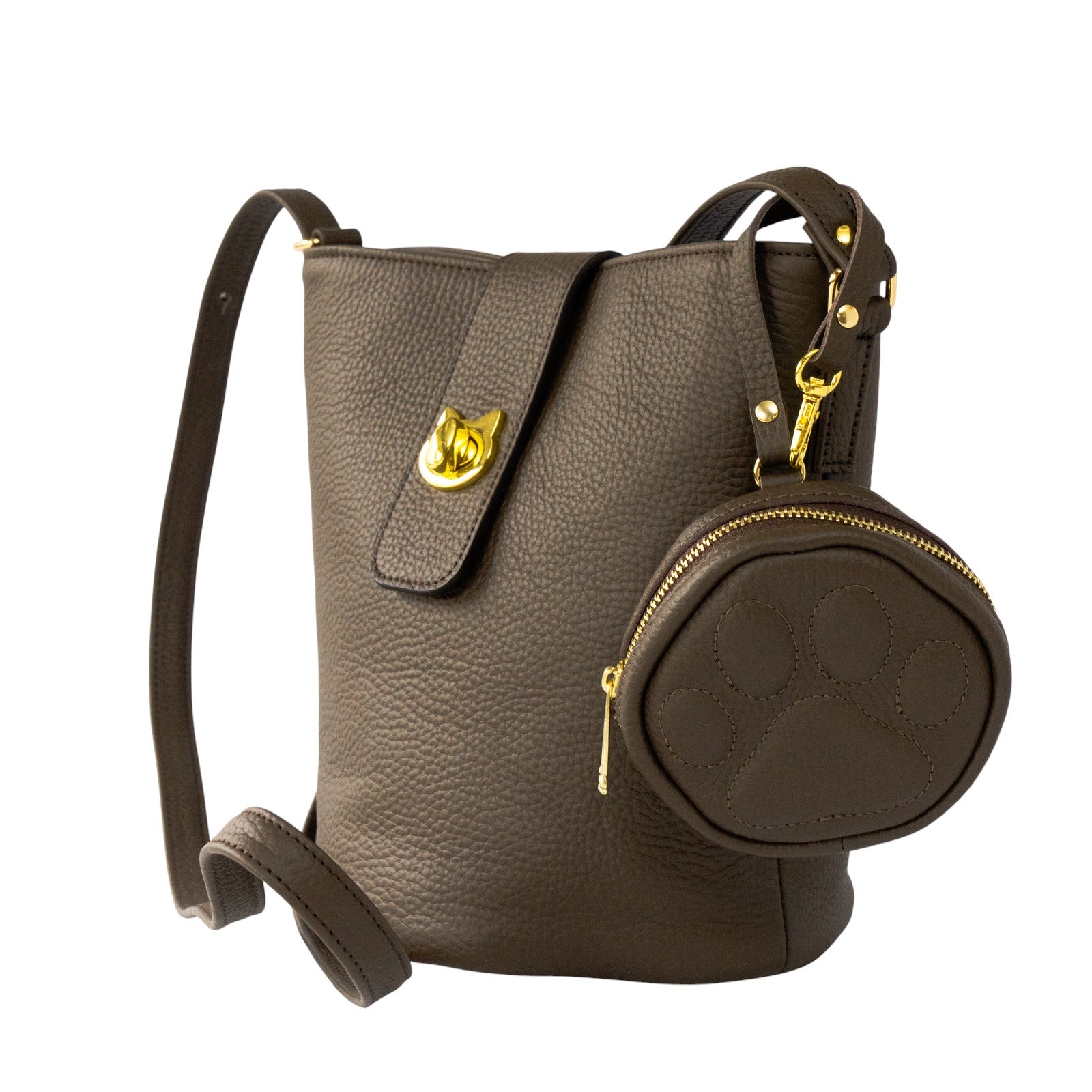 PAWチャームポーチ キュイール マッシュ / チョコ