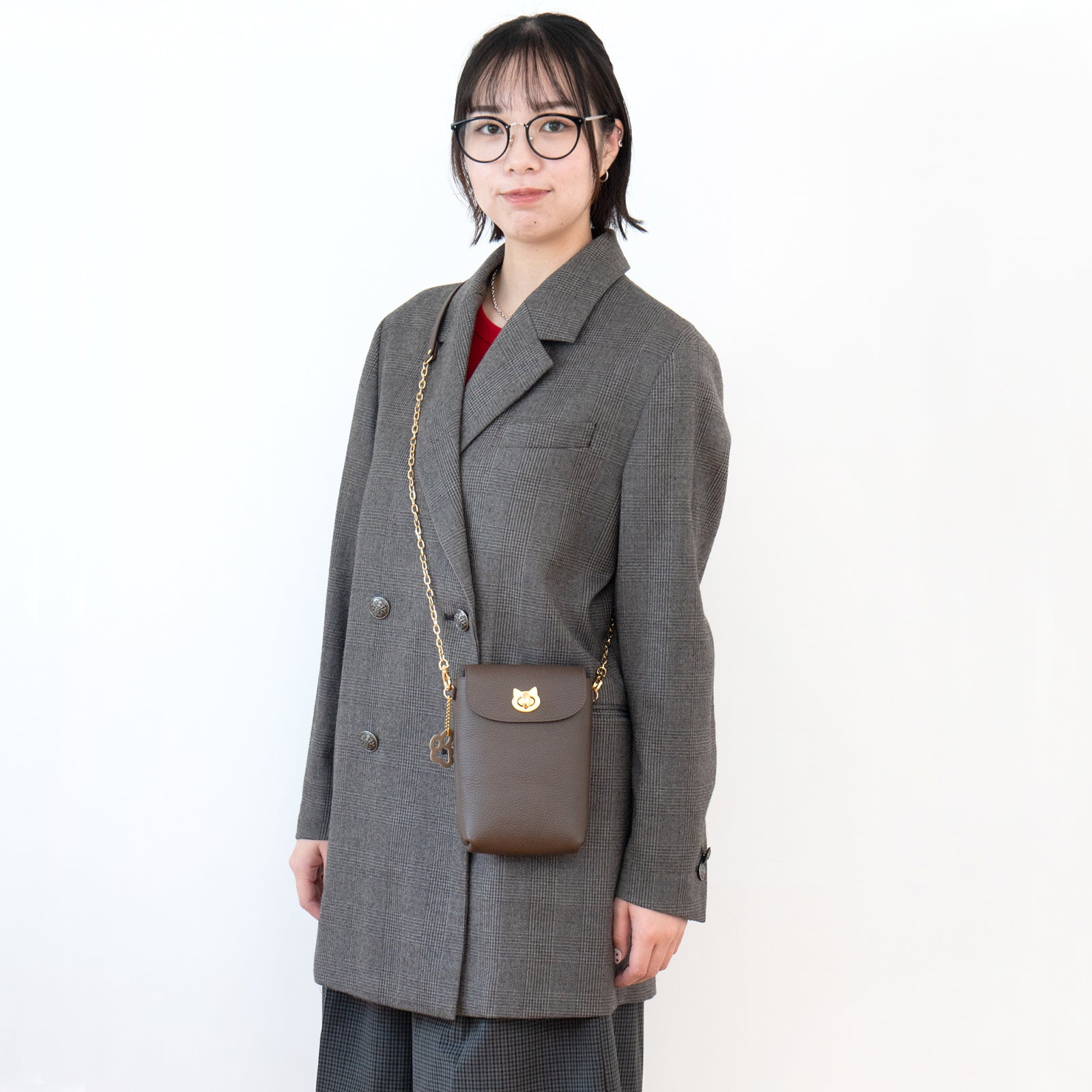 フルーニャスマホポシェット キュイール・マッシュ / チョコ