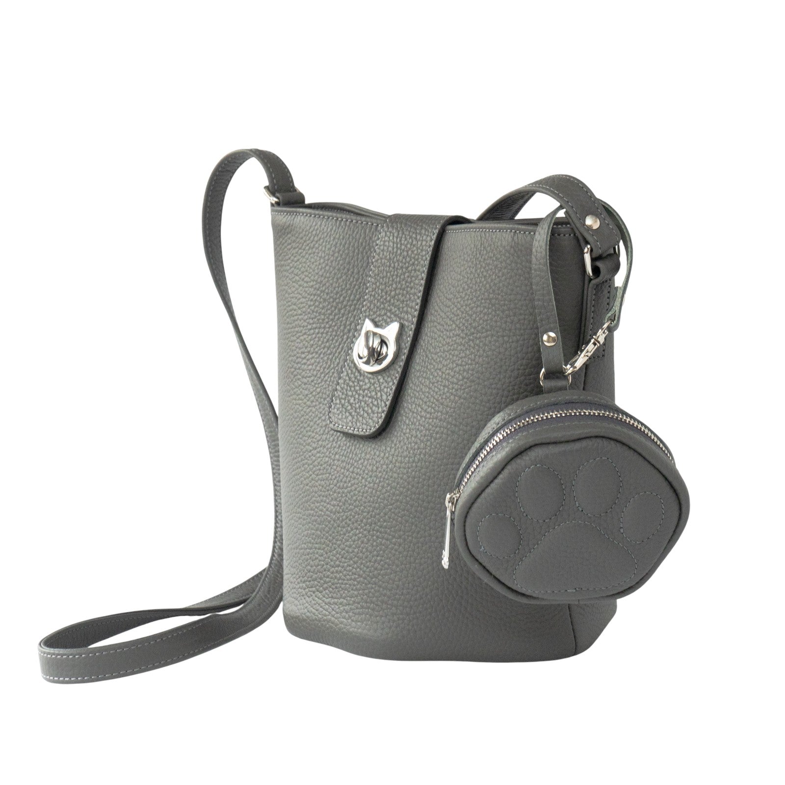 PAWチャームポーチ キュイール マッシュ / グラファイト