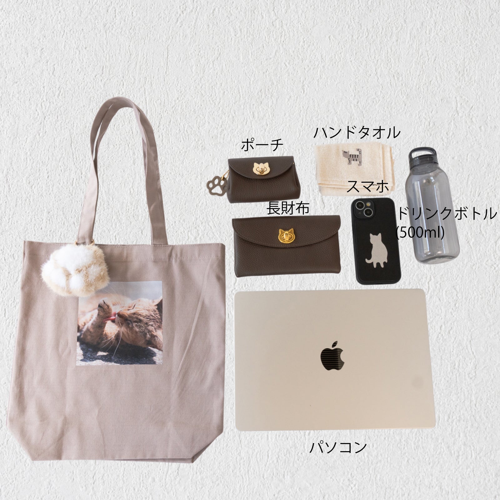 うちのこPHOTOトートバッグ・M / グレージュ