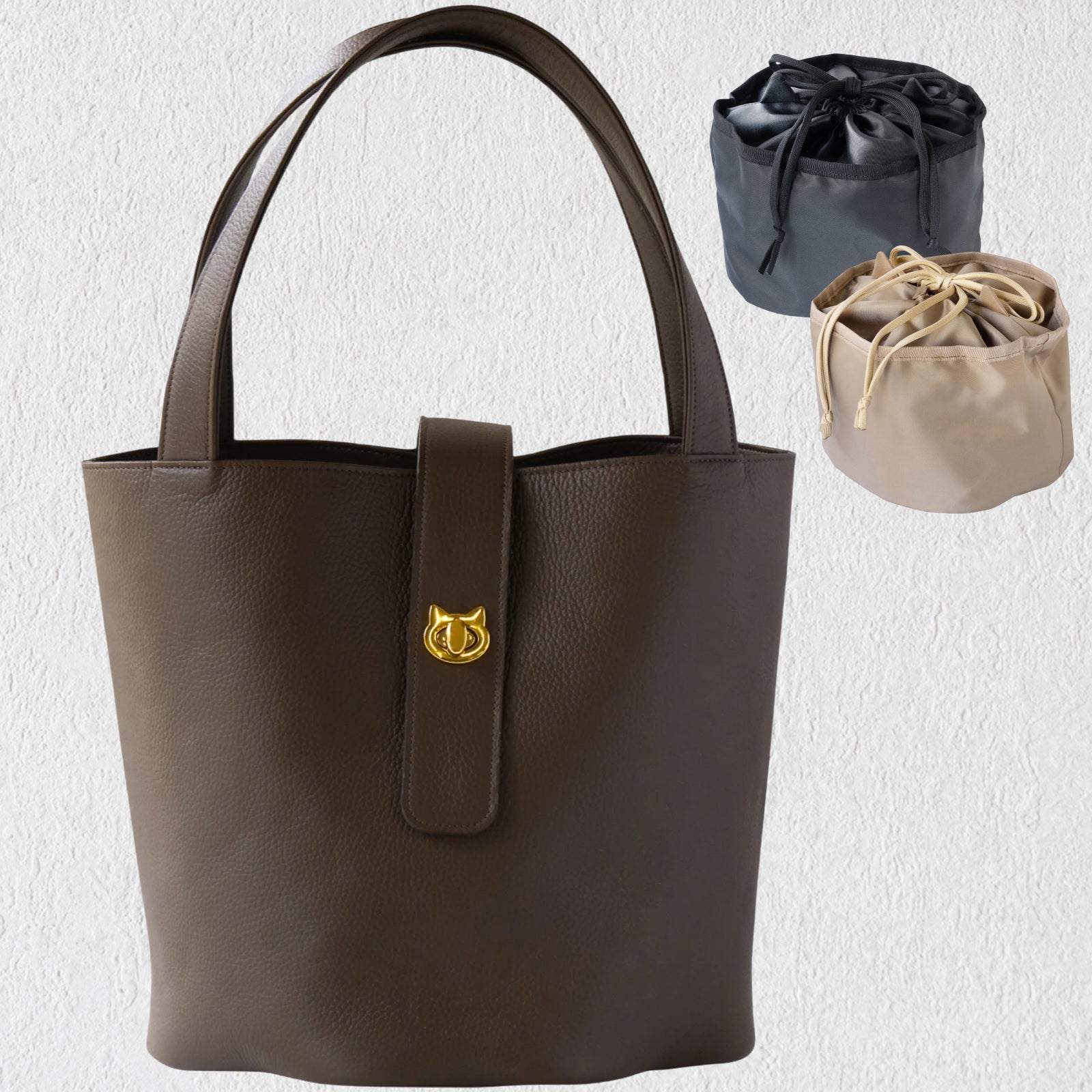 PAW Grande Cuir Mache Bucket Bag / Chocolate