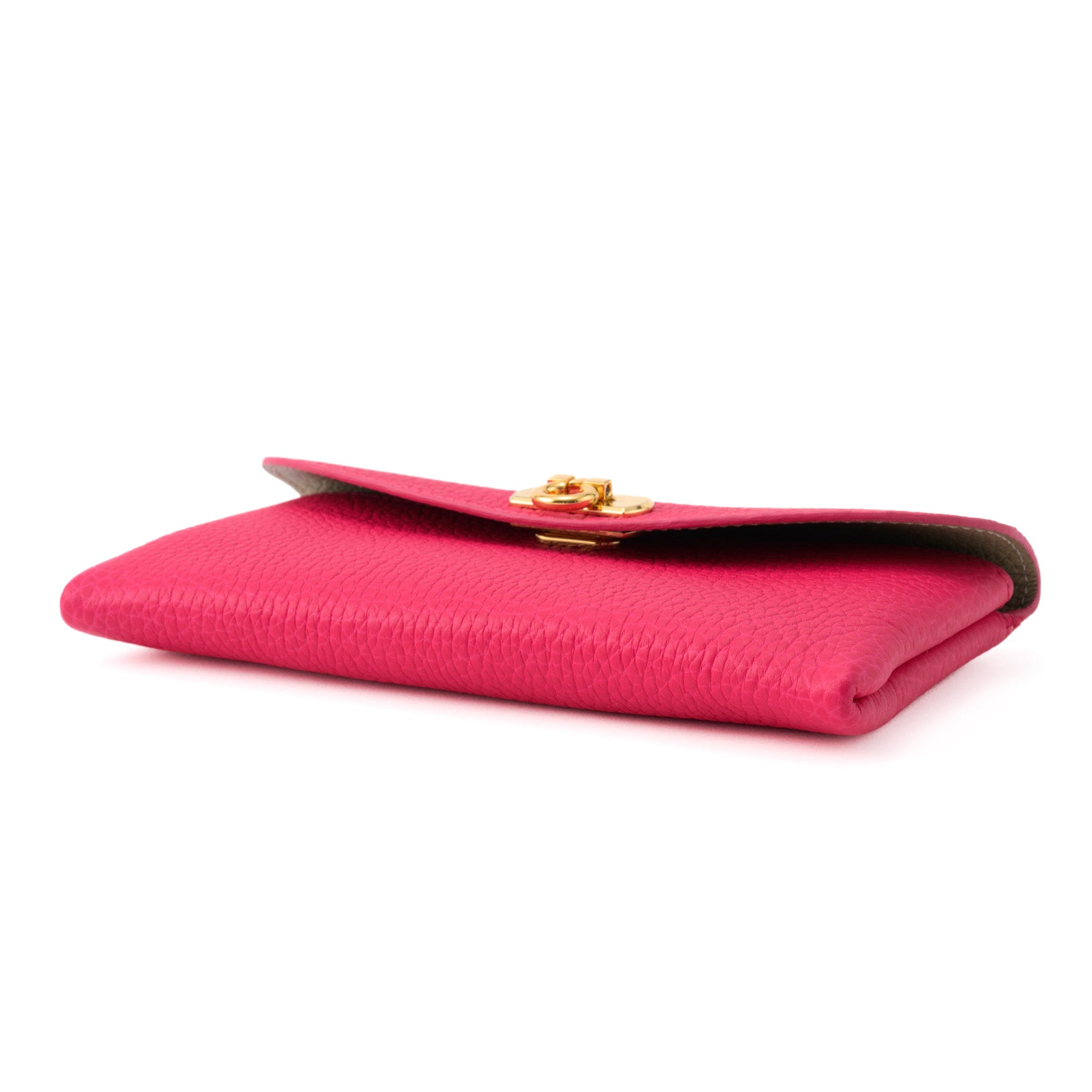 Leather flap long wallet / Taurillon Clemence