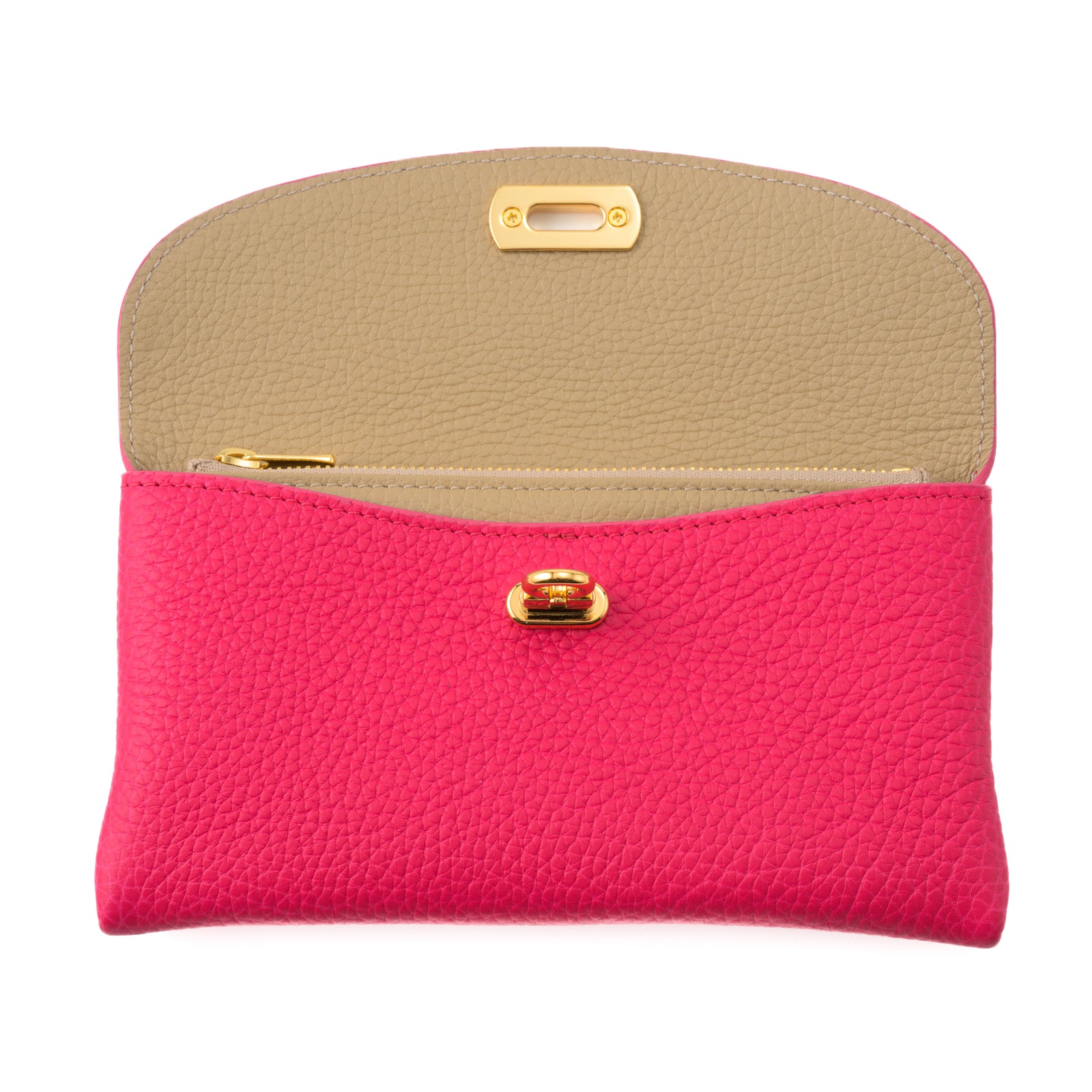Leather flap long wallet / Taurillon Clemence