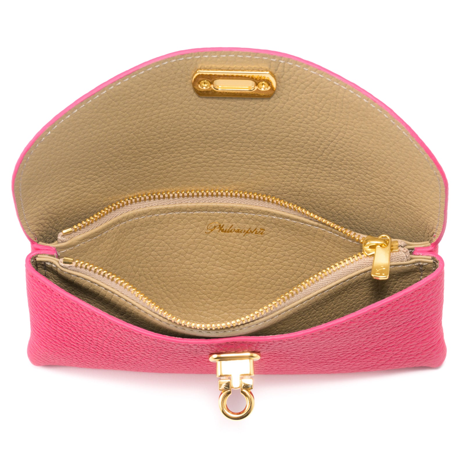 Leather flap long wallet / Taurillon Clemence