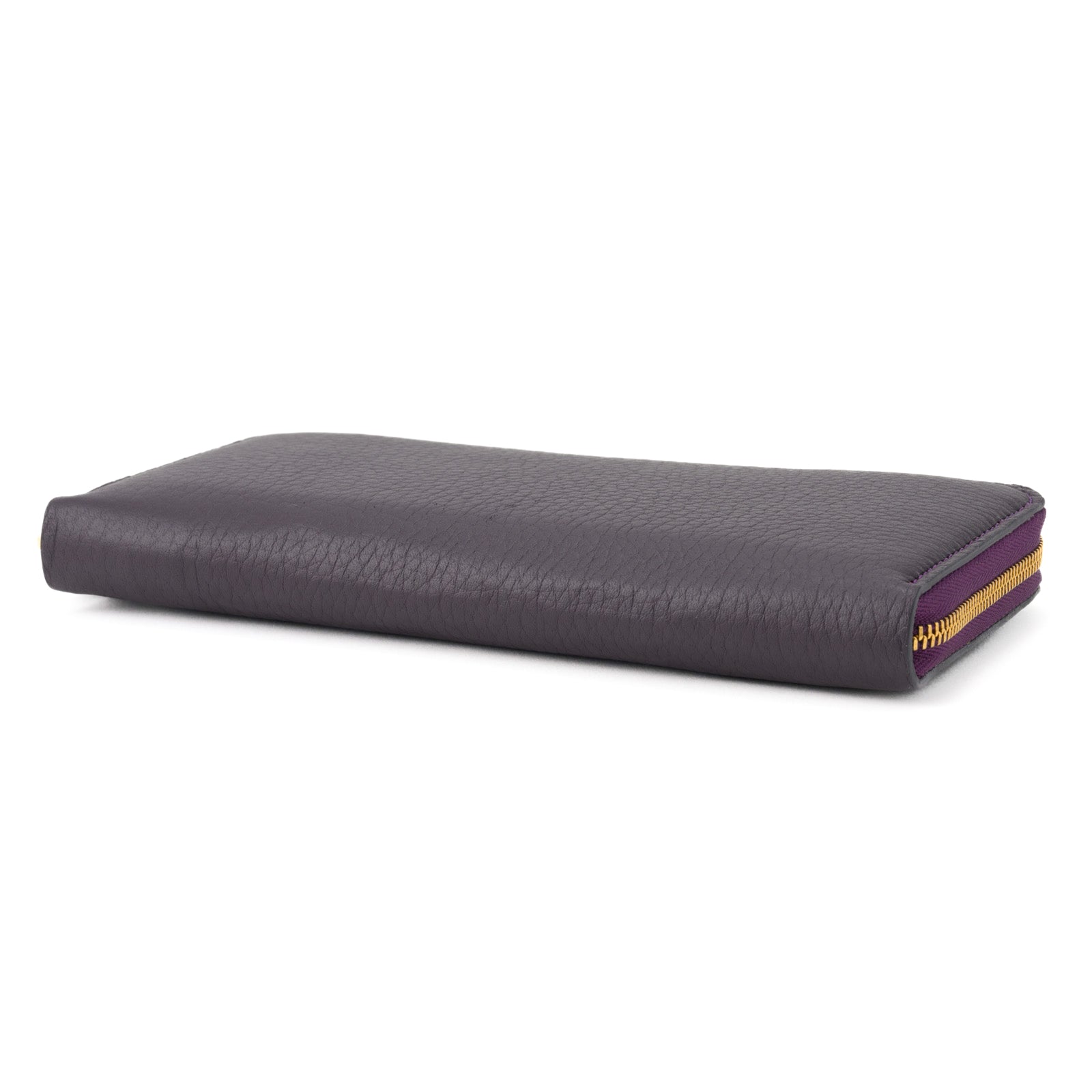Round zipper long wallet 8 cards Taurillon Clemence/Leisin
