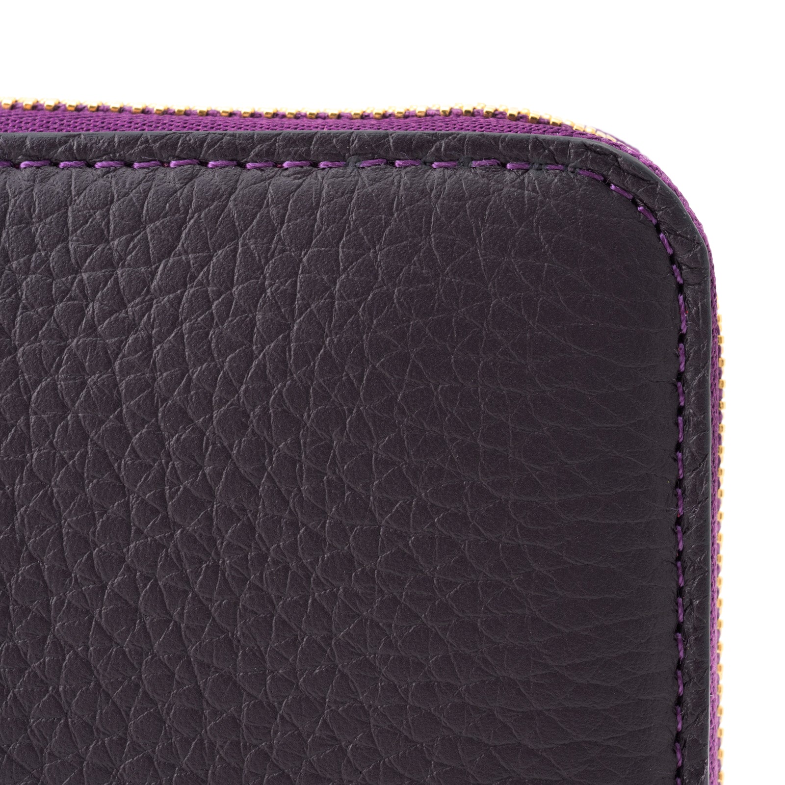 Round zipper long wallet 8 cards Taurillon Clemence/Leisin