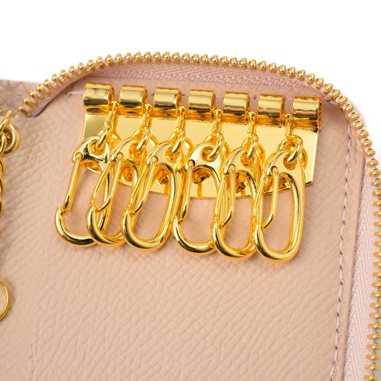 Round zipper 6 smart key case Taurillon Clemence