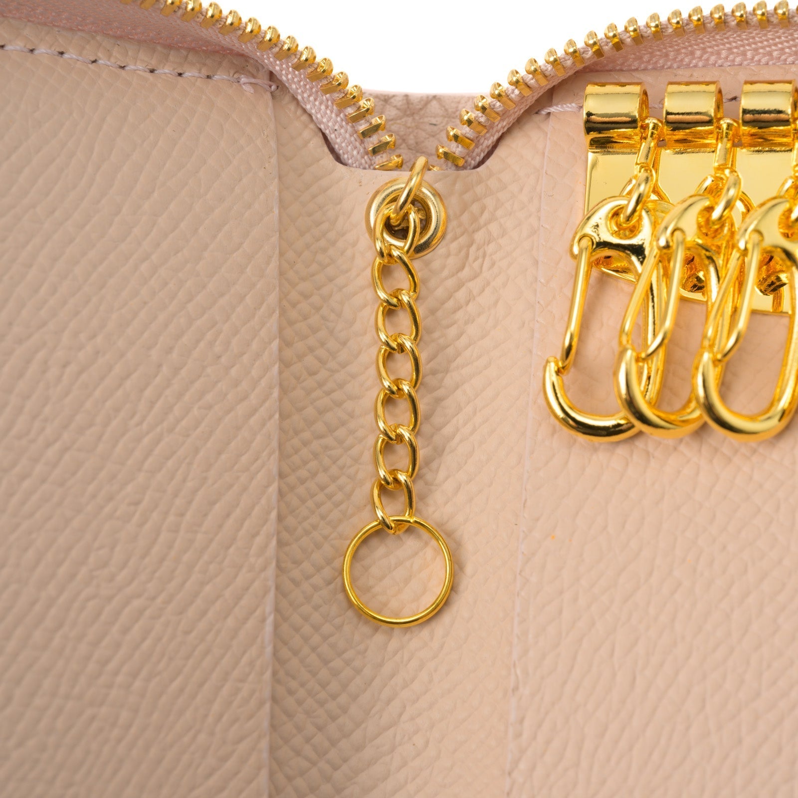 Round zipper 6 smart key case Taurillon Clemence