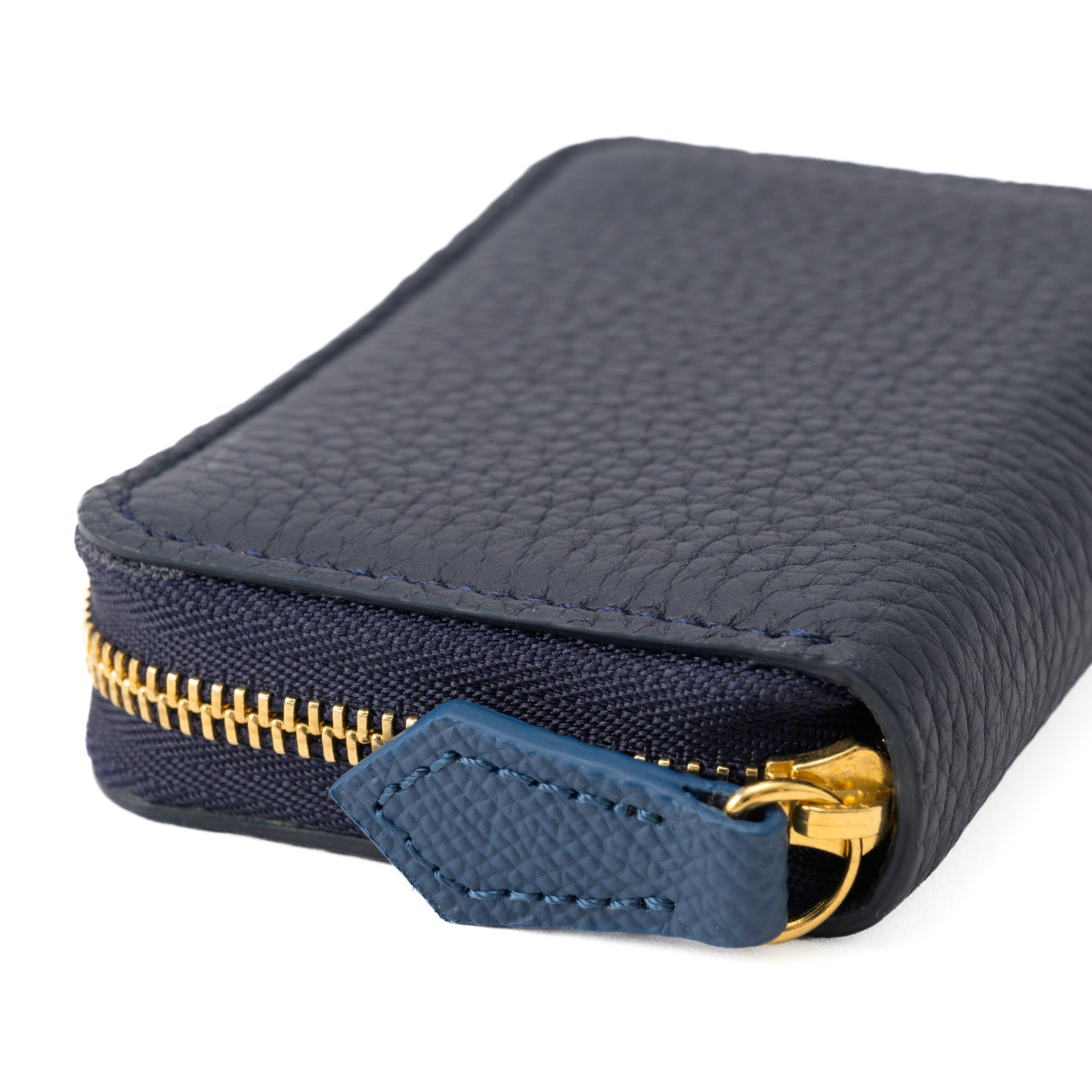 Round zipper 6-key smart key case Taurillon Clemence / Bleu Nuit