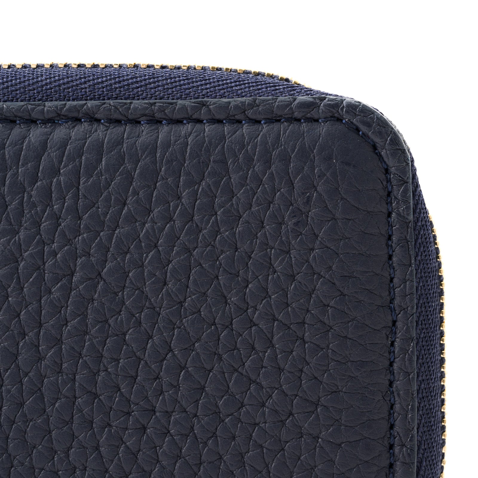 Round zipper 6-key smart key case Taurillon Clemence / Bleu Nuit
