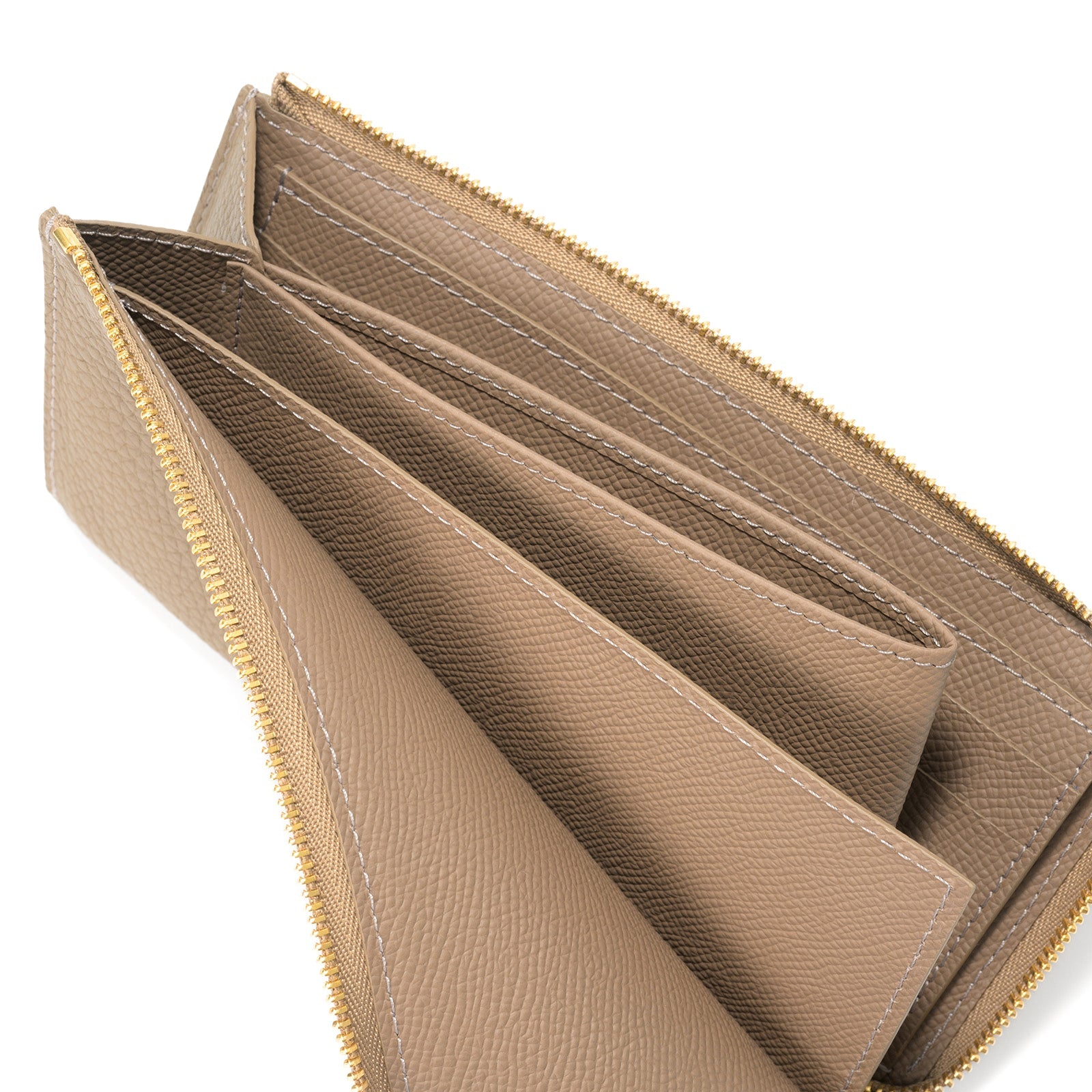 Long wallet with L-Shaped fastener / Taurillon Clemence