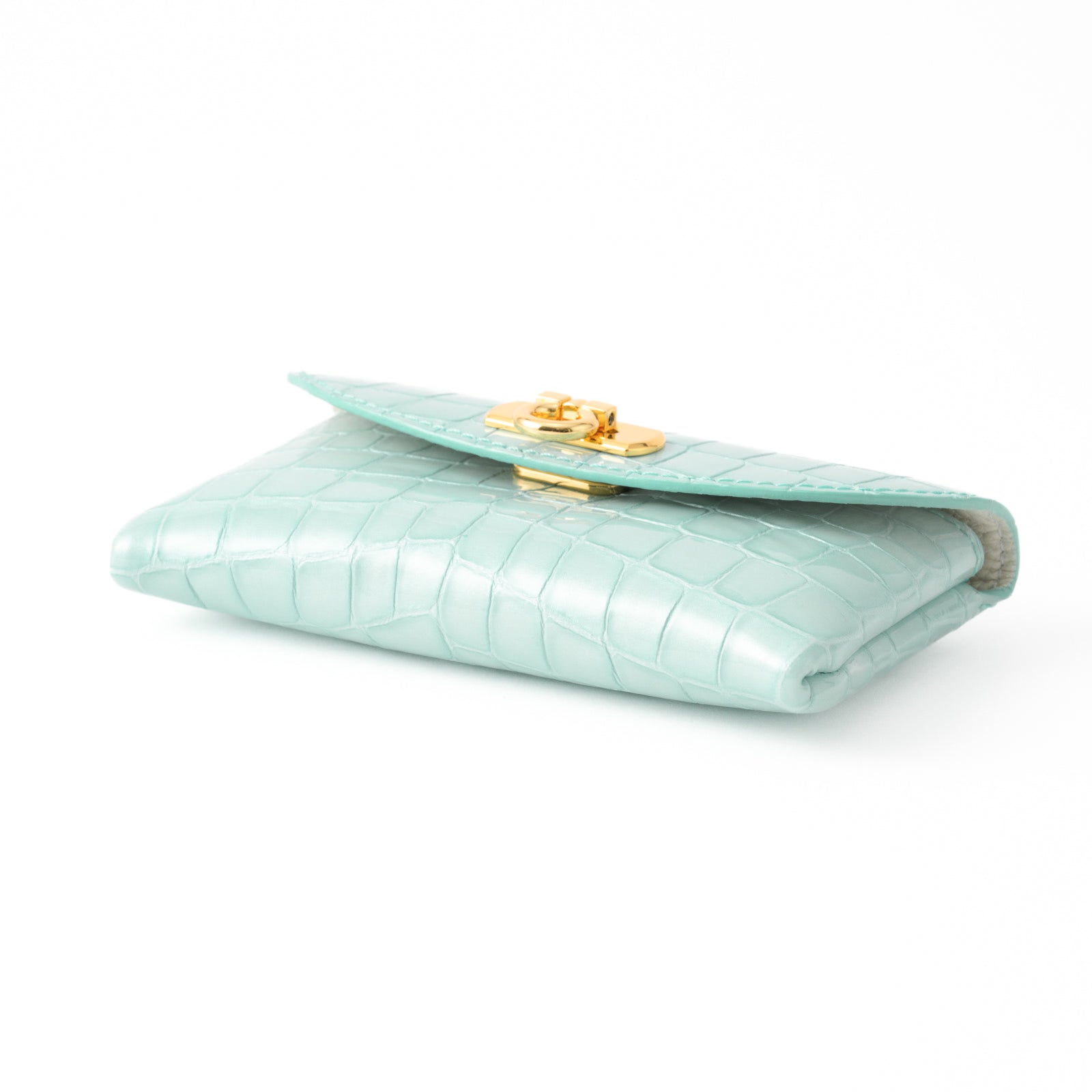 Leather flap middle wallet / Cromel