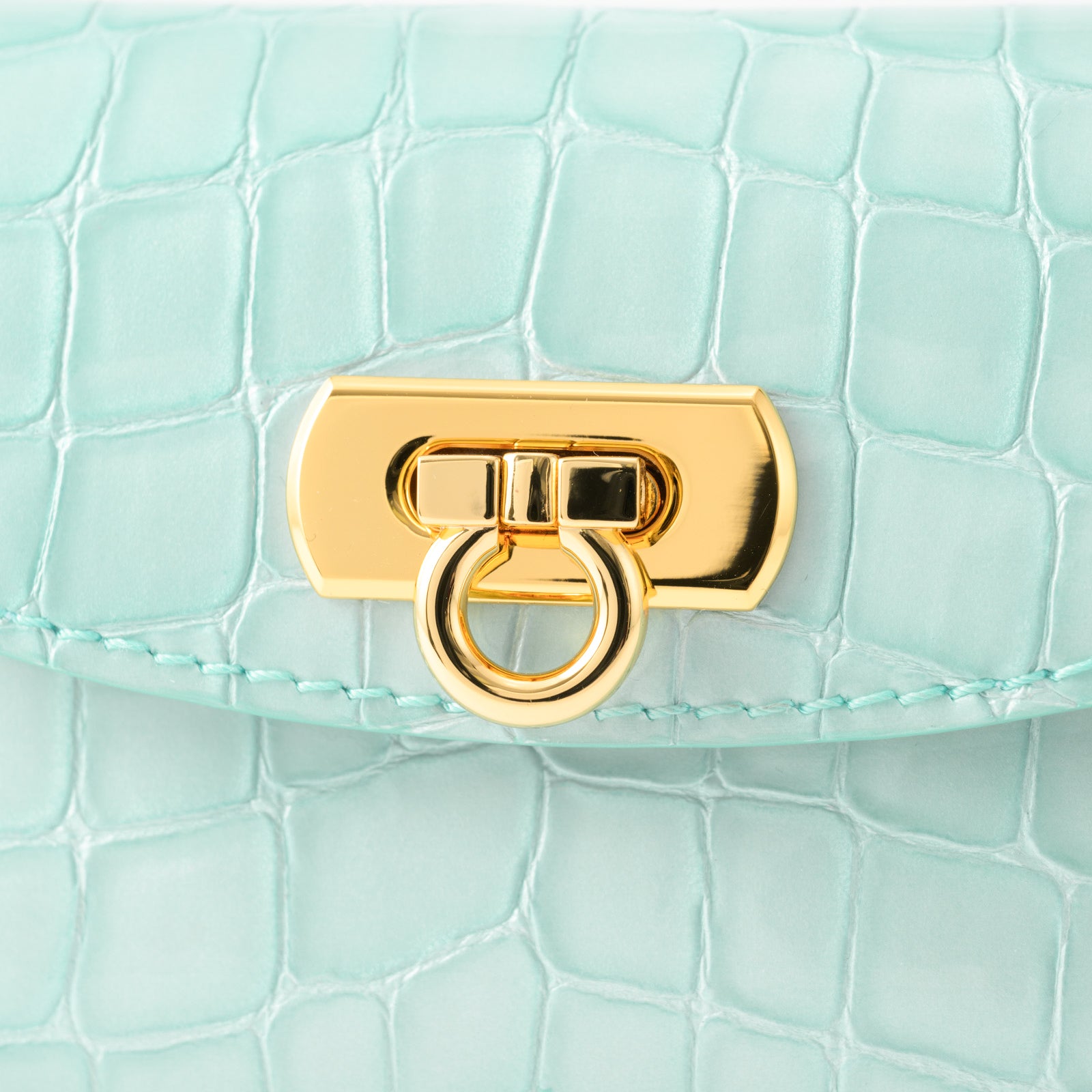 Leather flap middle wallet / Cromel