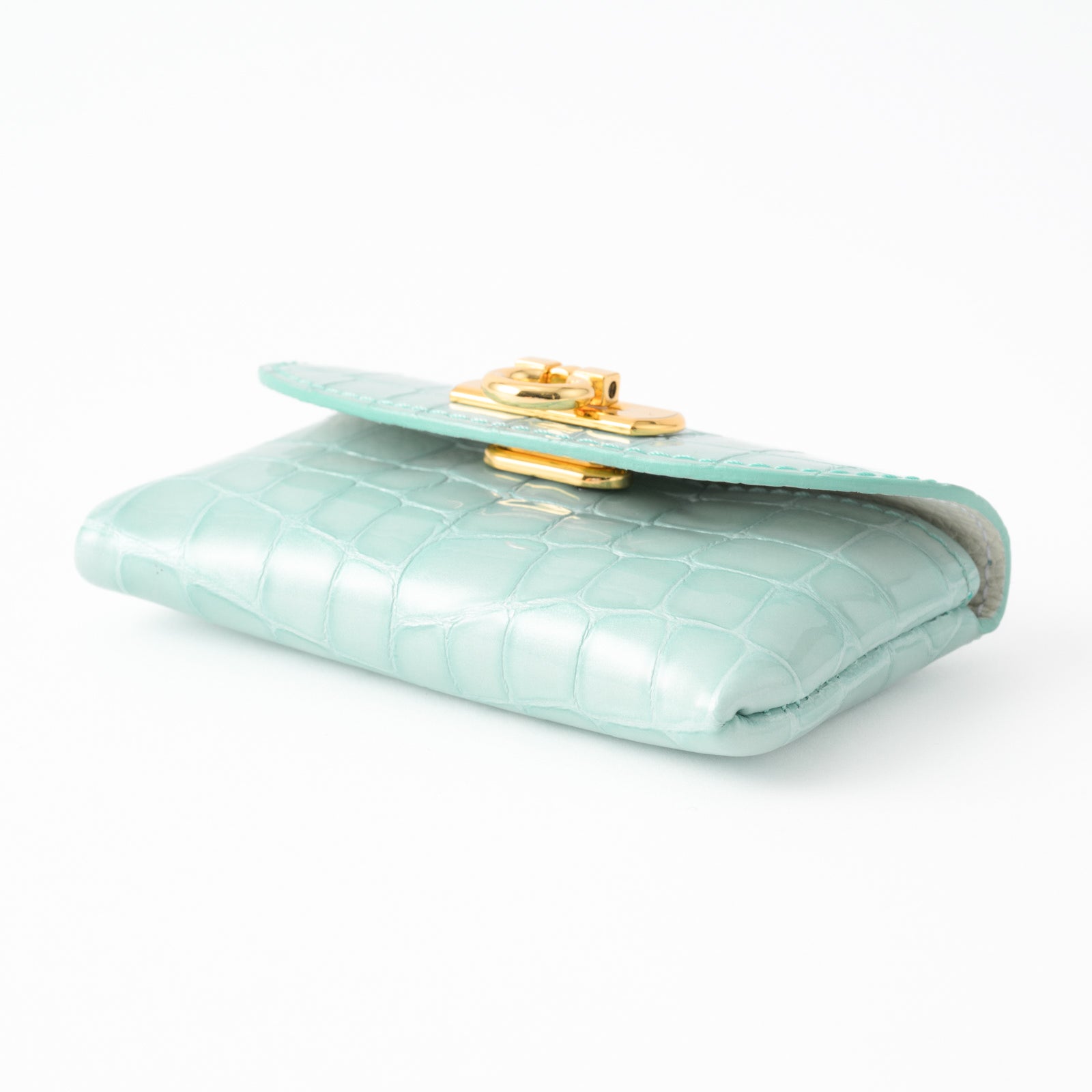 Leather flap mini wallet / Cromel