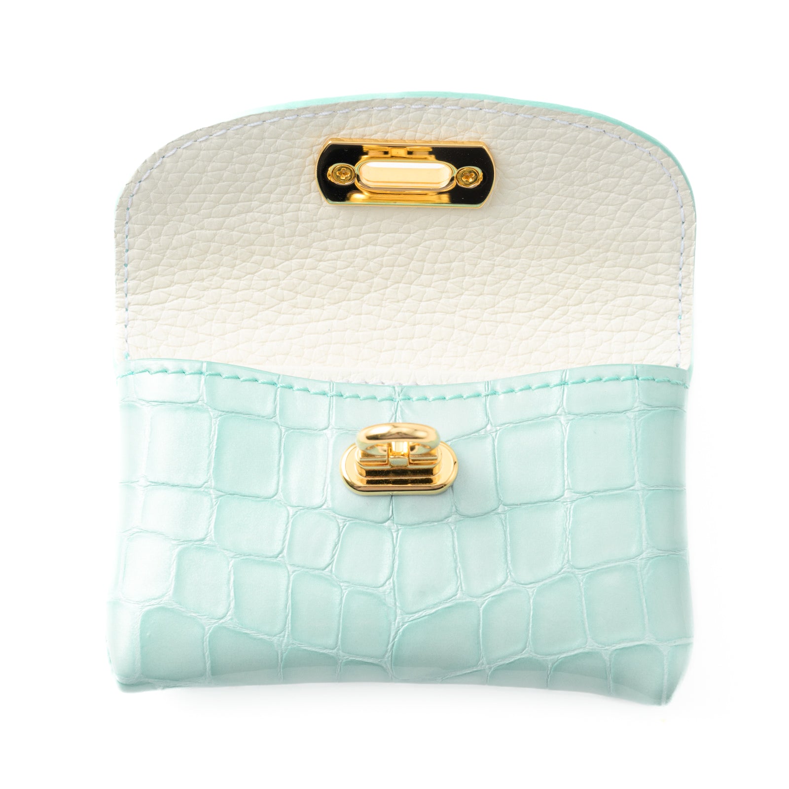 Leather flap mini wallet / Cromel