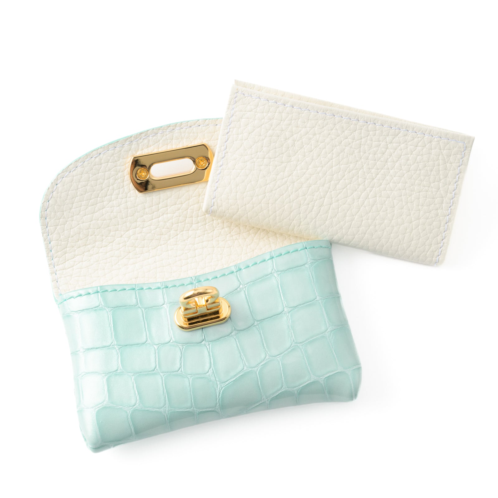 Leather flap mini wallet / Cromel