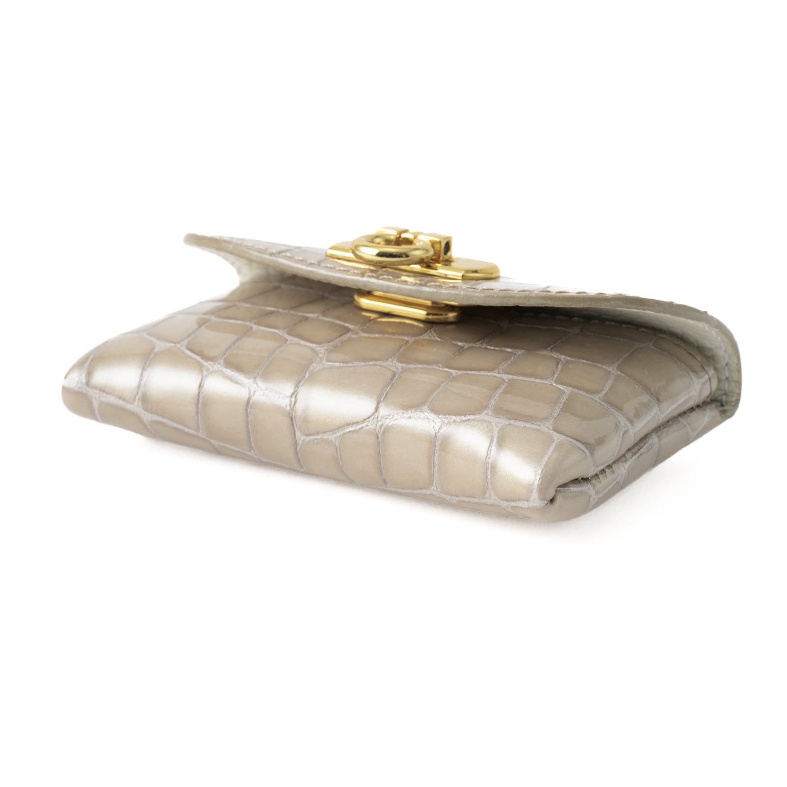 Leather flap mini wallet / Cromel