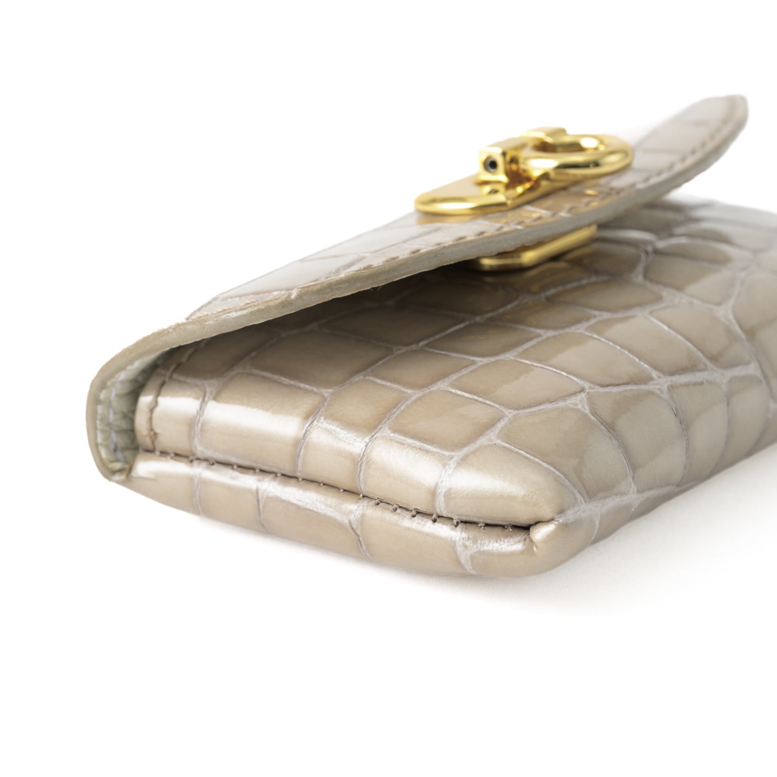 Leather flap mini wallet / Cromel