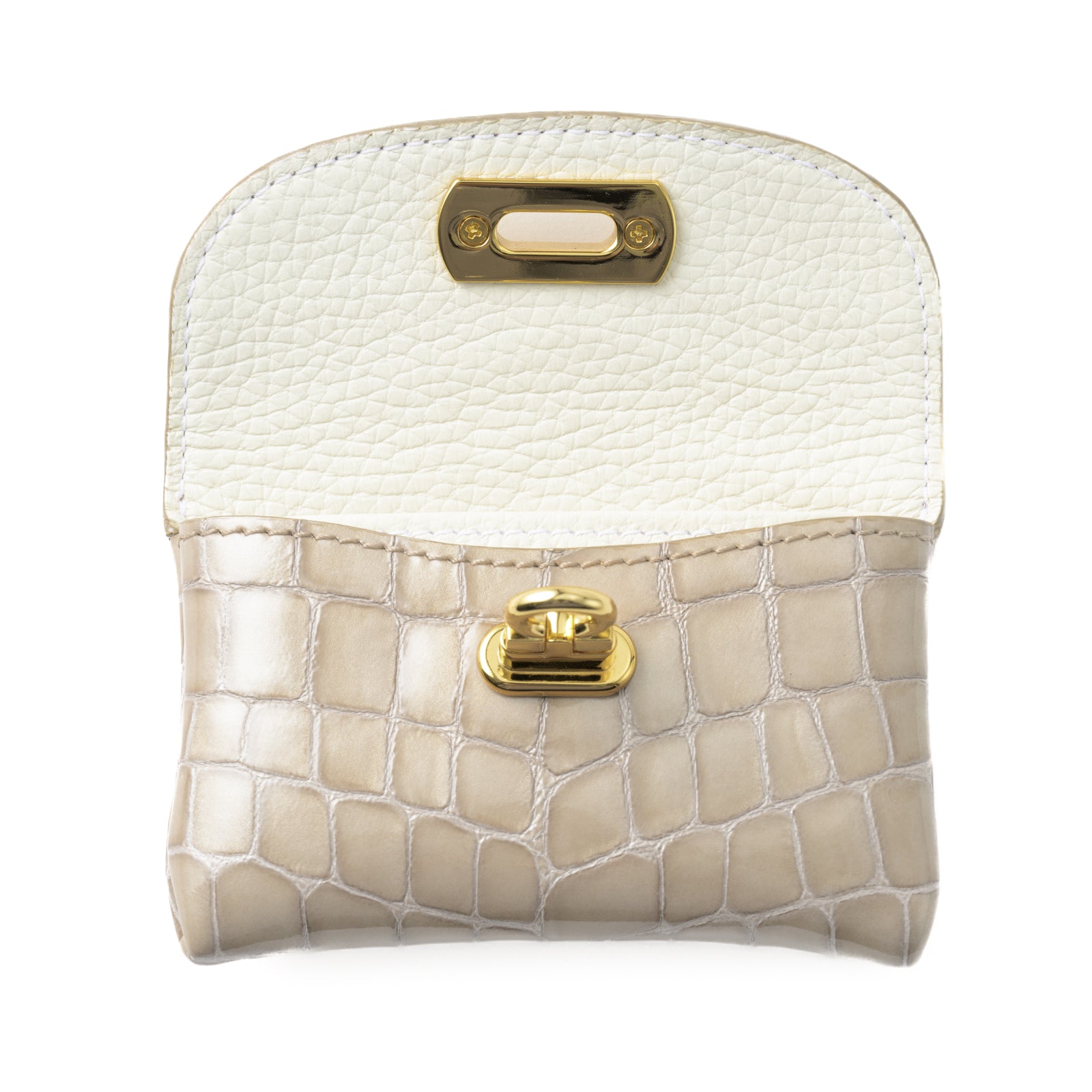 Leather flap mini wallet / Cromel