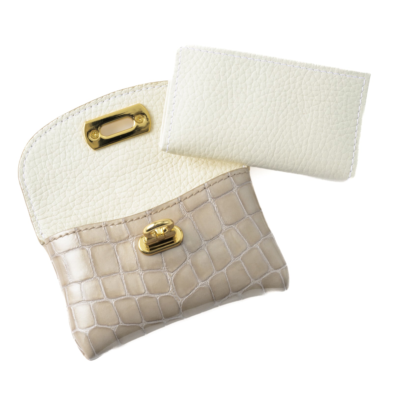 Leather flap mini wallet / Cromel
