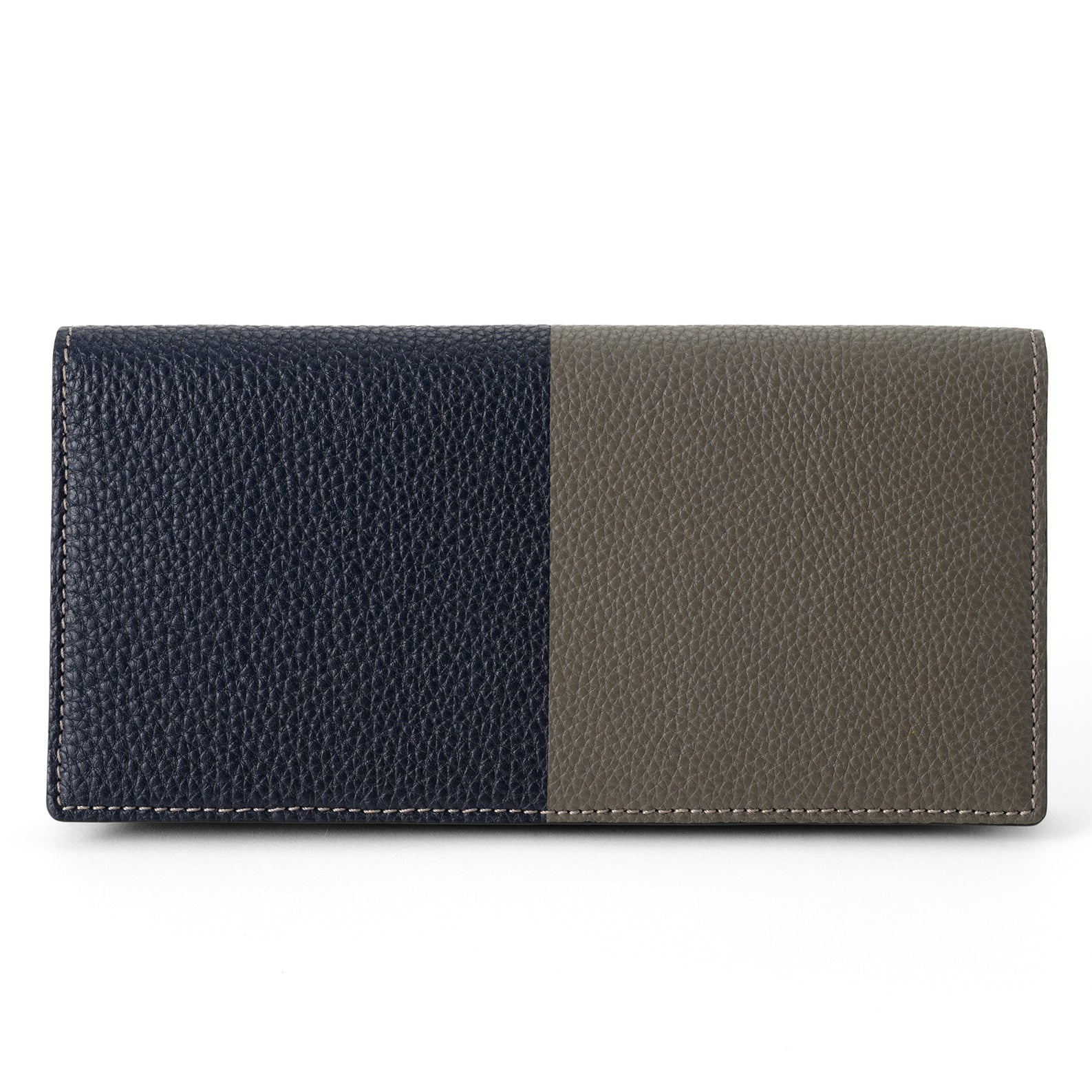 Bicolor gusset long wallet Togo leather