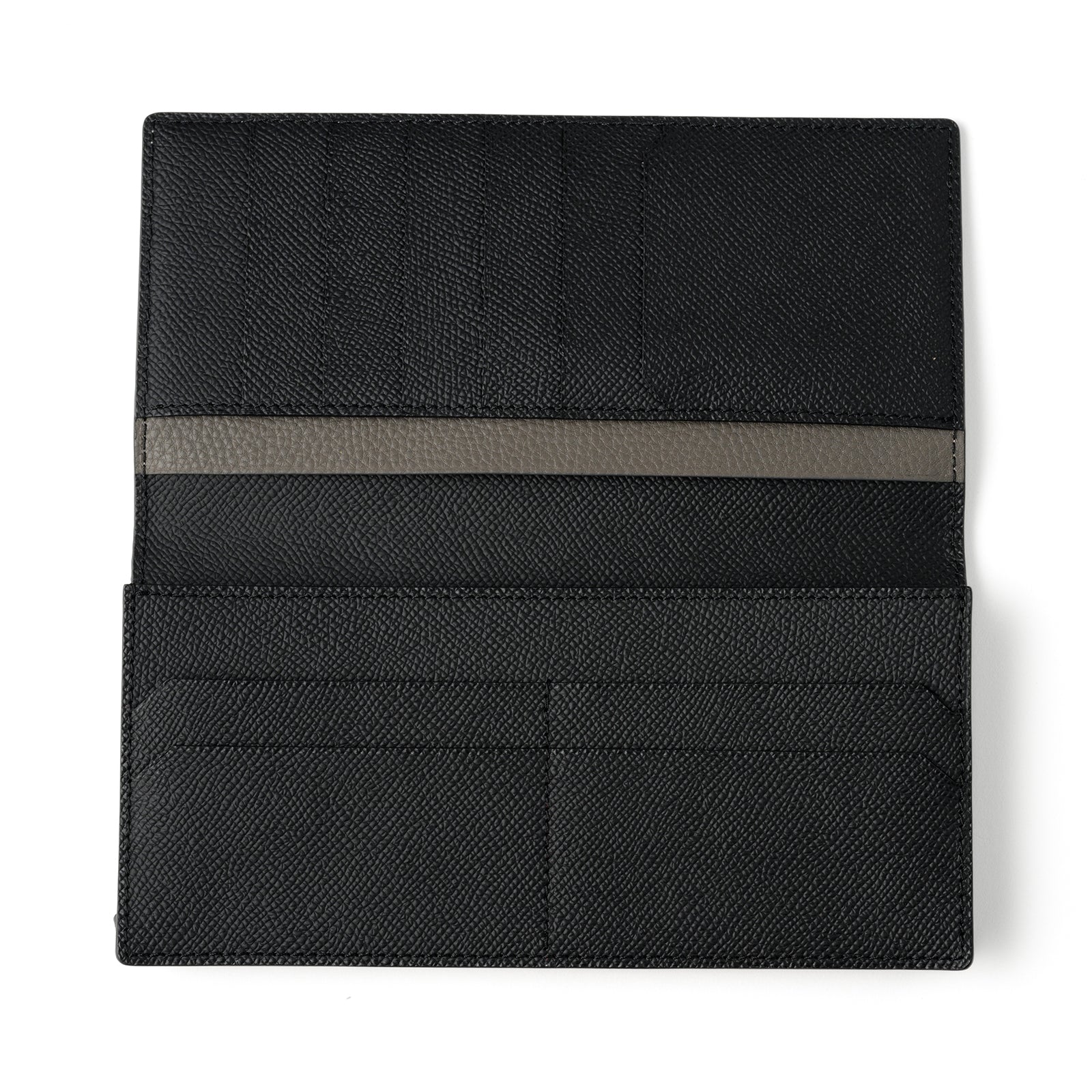 Bicolor gusset long wallet Togo leather